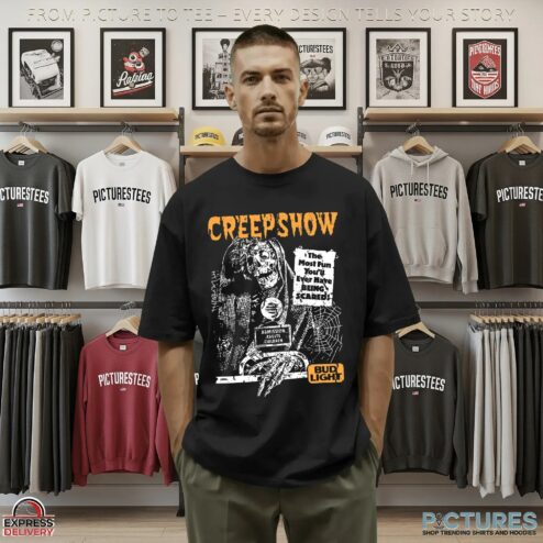 Budlight Creepshow The Most Fun You'll Ever Have Being Scared Mashup Grim Reaper Halloween T Shirt