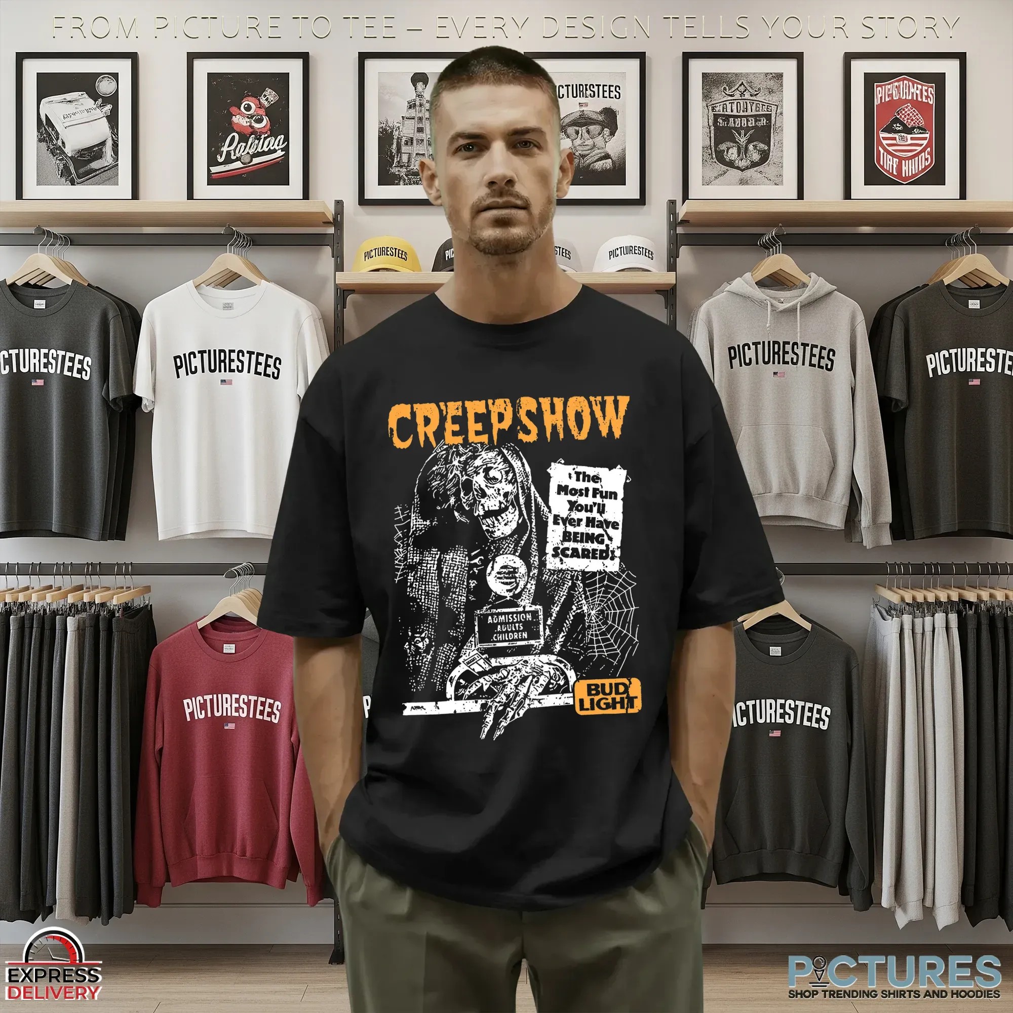 Budlight Creepshow The Most Fun You'll Ever Have Being Scared Mashup Grim Reaper Halloween T Shirt