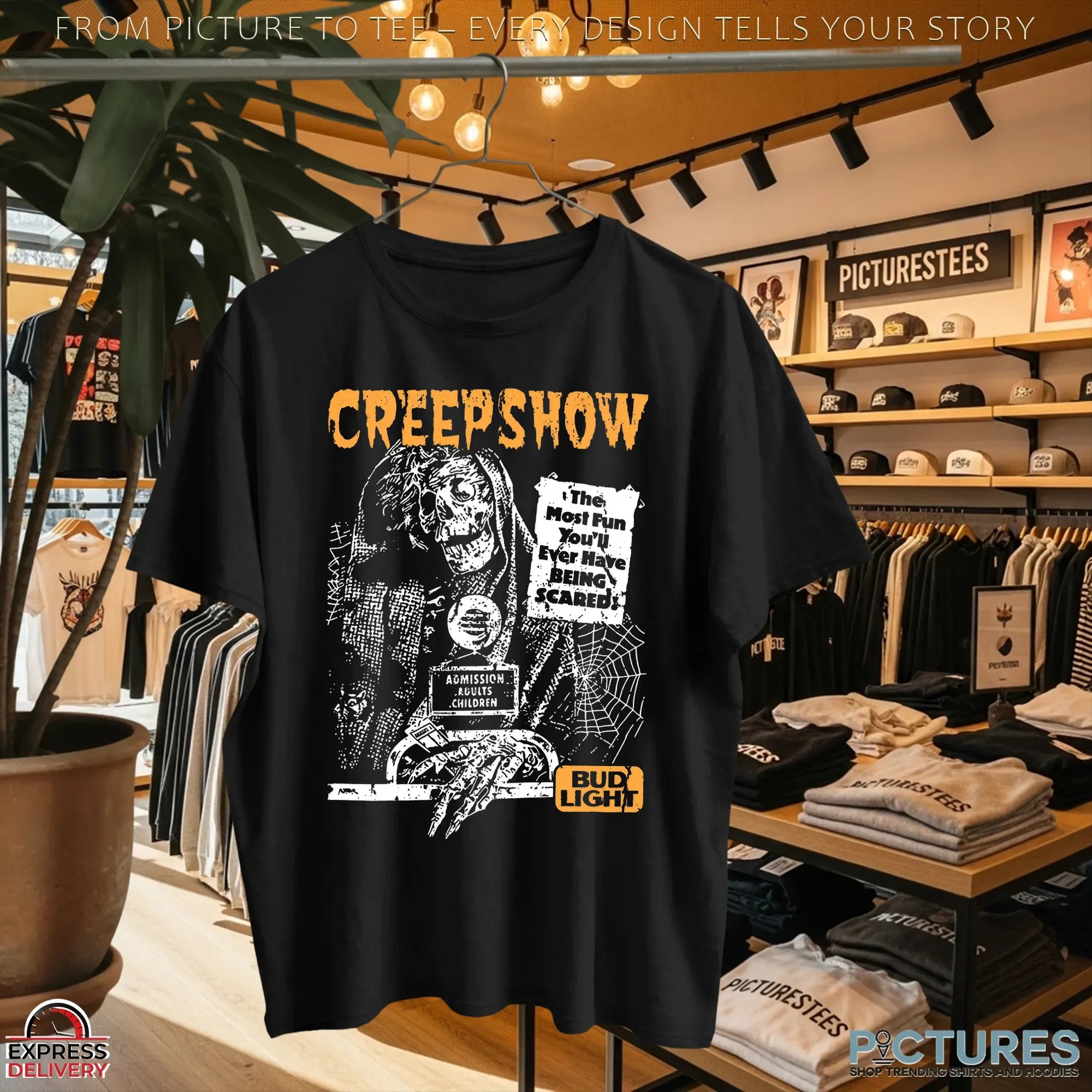 Budlight Creepshow The Most Fun You'll Ever Have Being Scared Mashup Grim Reaper Halloween T Shirt
