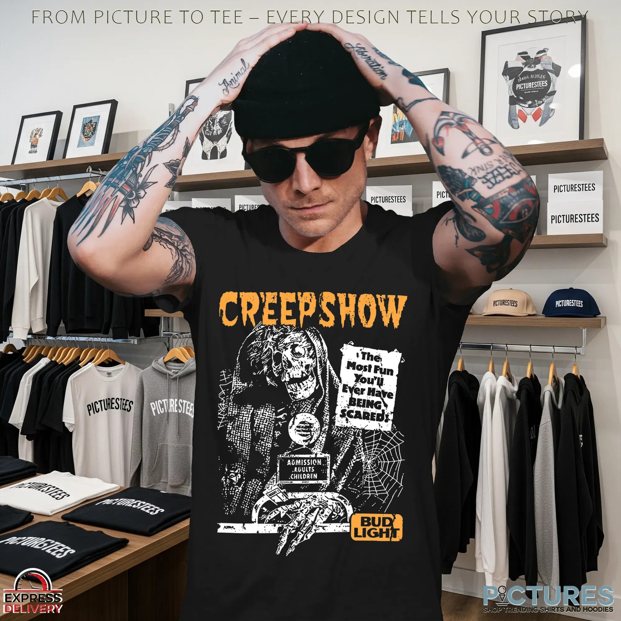 Budlight Creepshow The Most Fun You'll Ever Have Being Scared Mashup Grim Reaper Halloween T Shirt