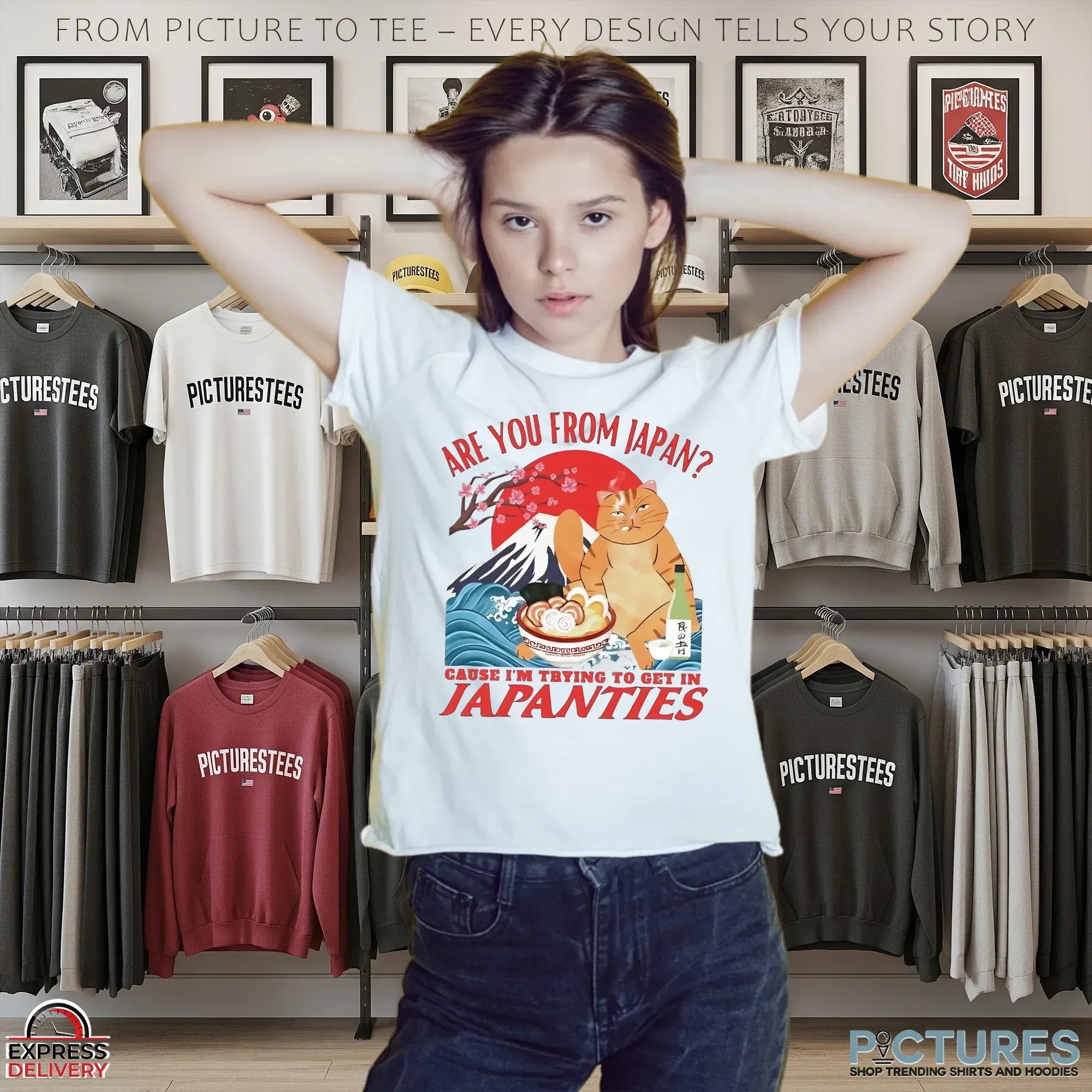 Cat Are You From Japan Cause I’m Trying To Get In Japanties Fuji Mountain T Shirt