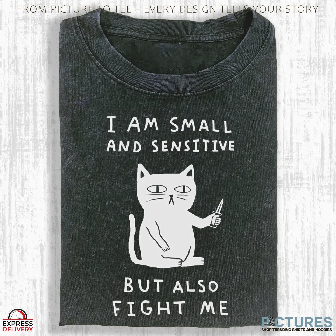 Cat I Am Small And Sensitive But Also Fight Me Meme T Shirt