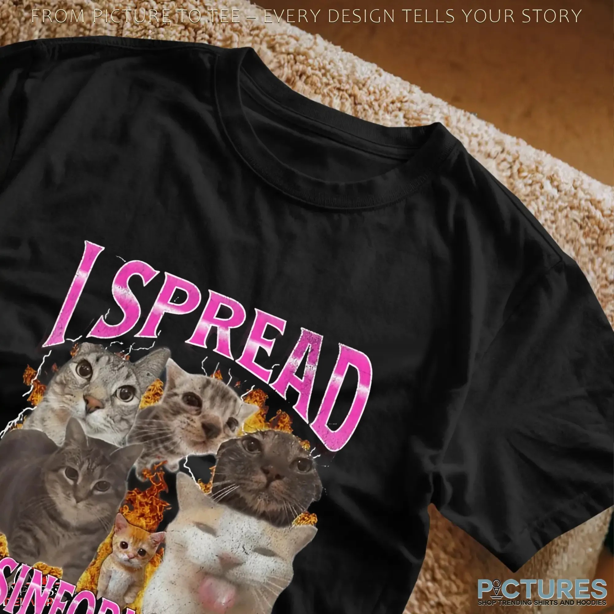 Cat I Spread Misinformation Vintage Bootleg Style T Shirt