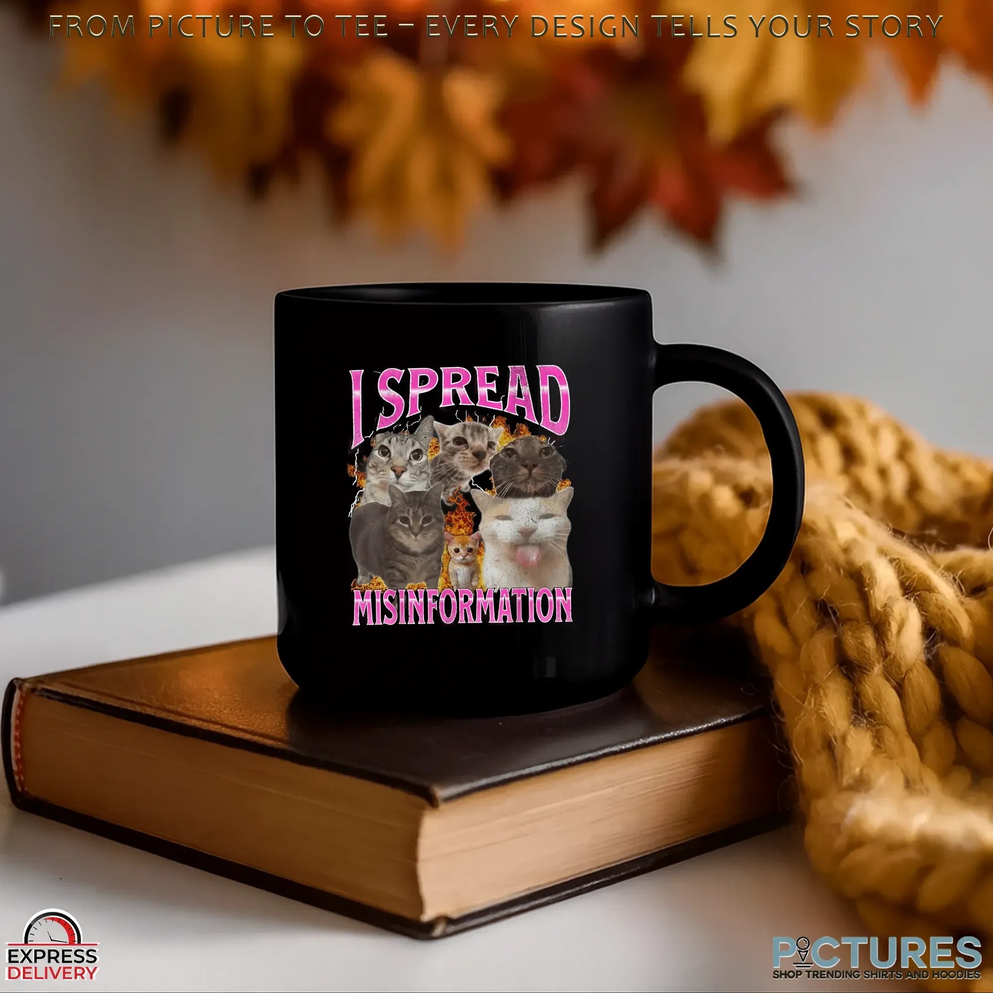 Cat I Spread Misinformation Vintage Bootleg Style T Shirt