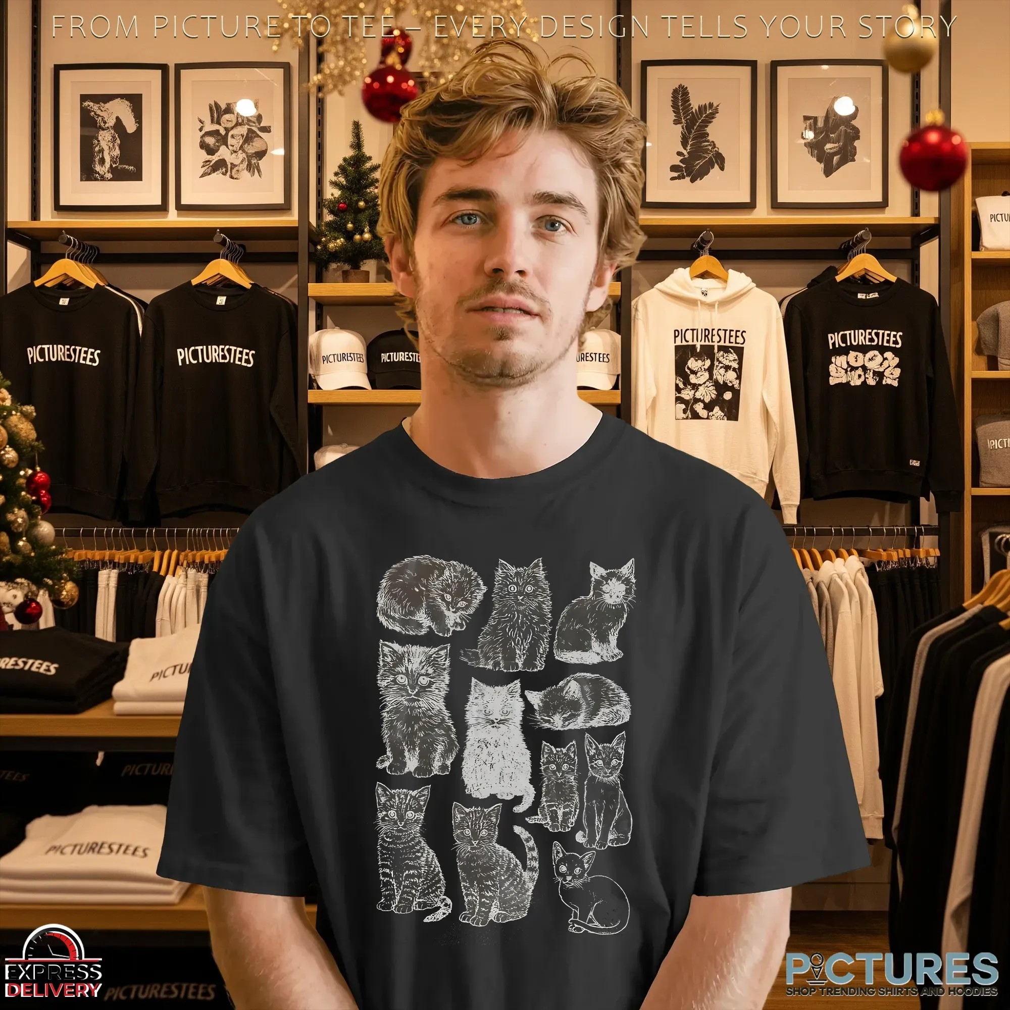 Cats 90s Vintage Tattoo Style T Shirt