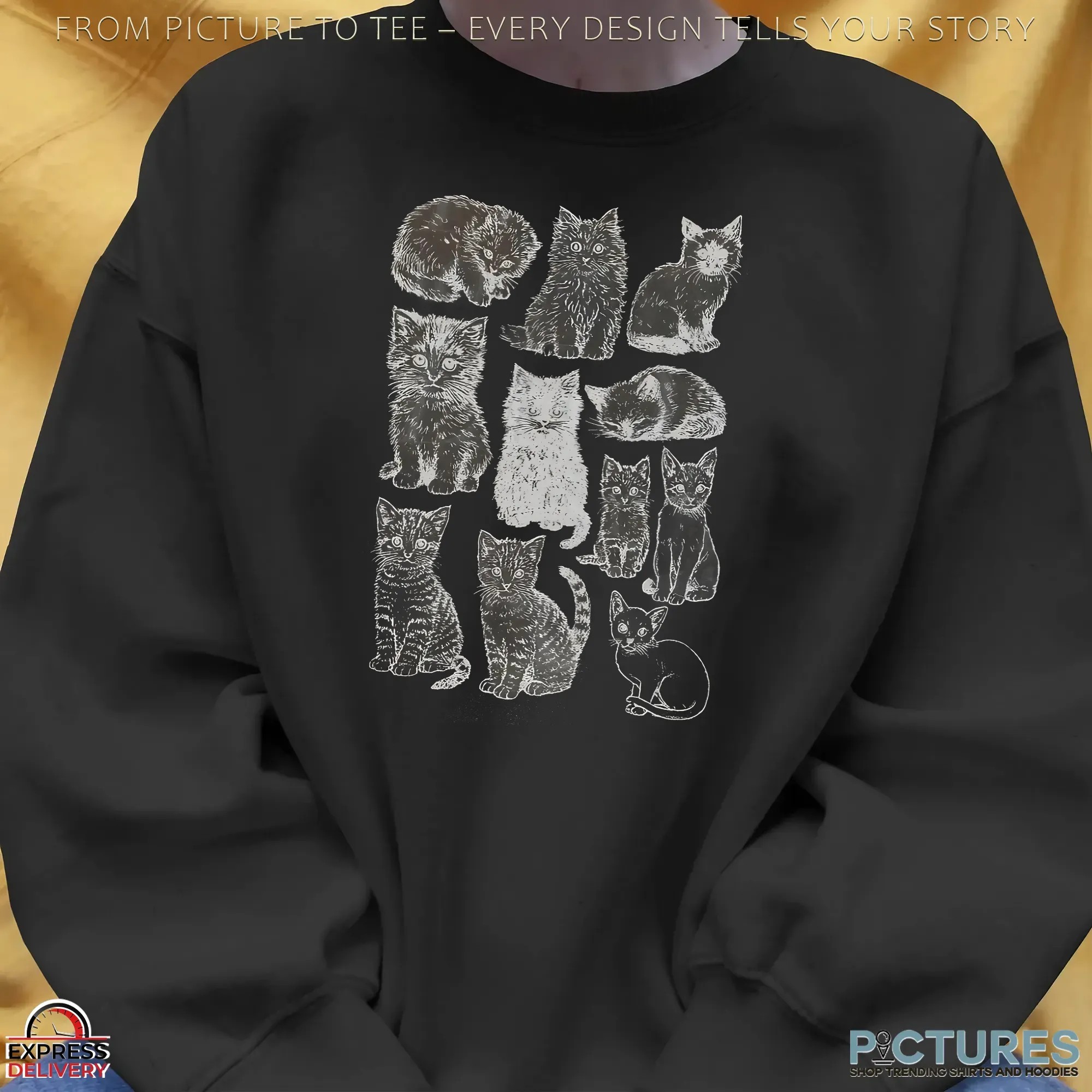 Cats 90s Vintage Tattoo Style T Shirt