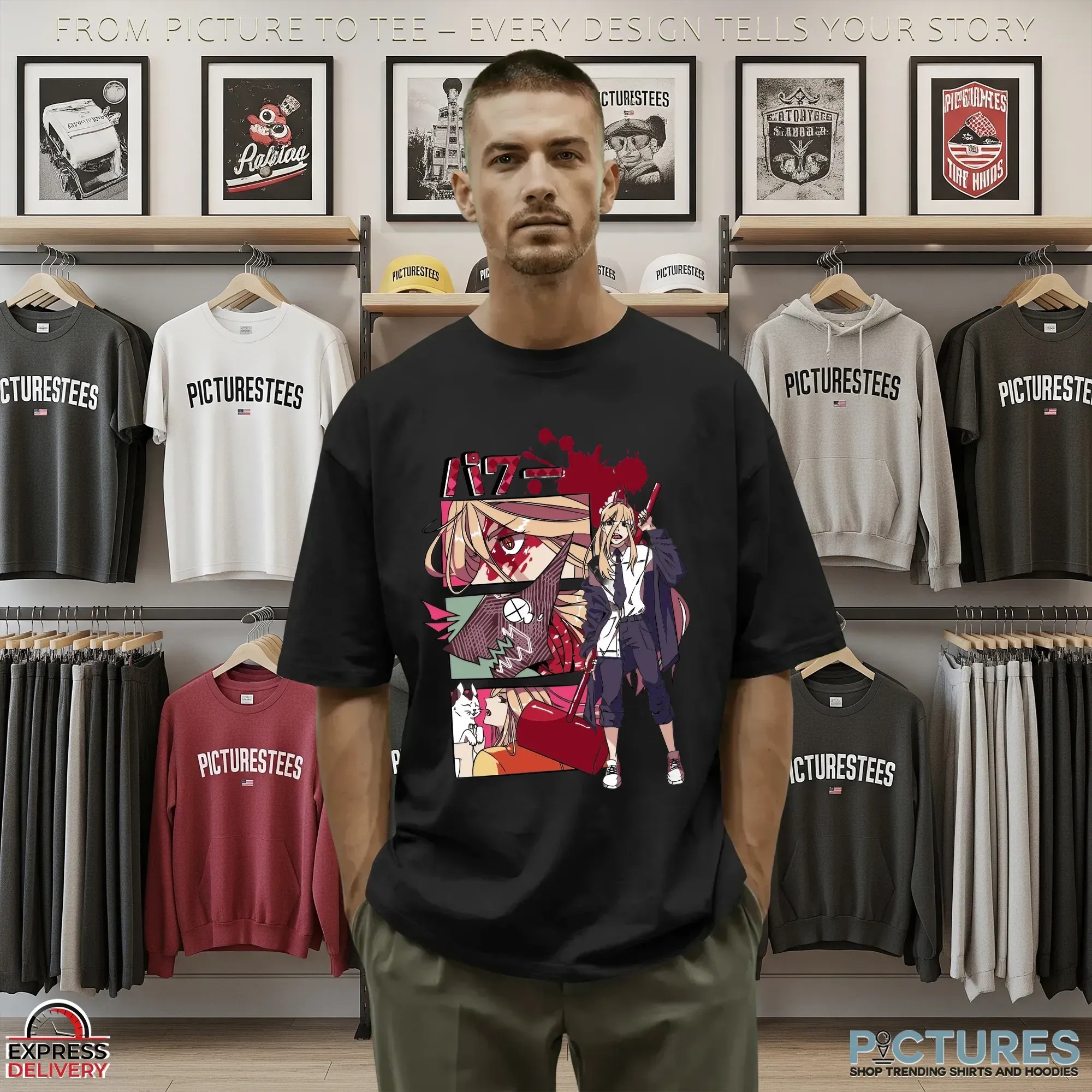 Chainsaw Man Power Blood Devil Meowy Manga T Shirt