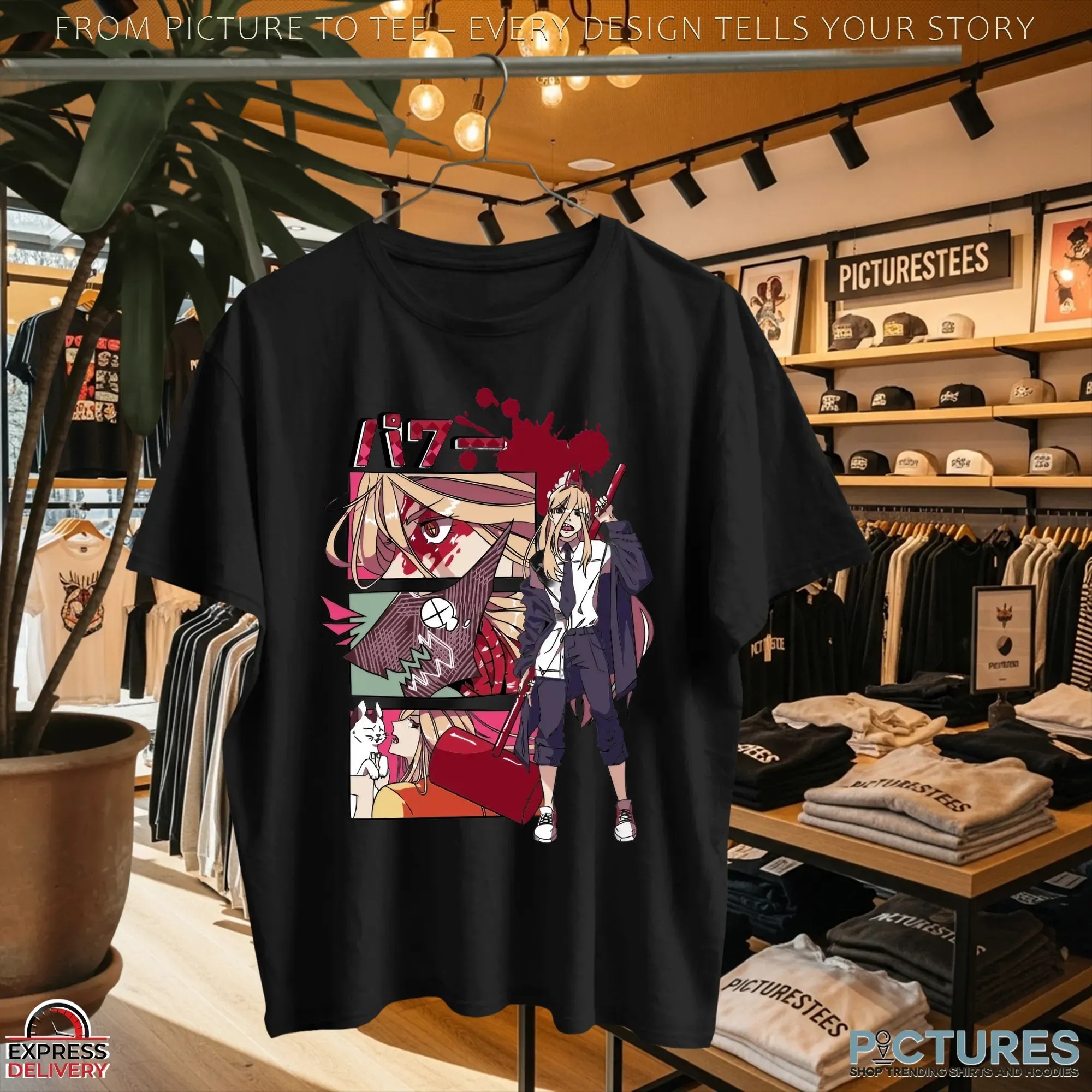 Chainsaw Man Power Blood Devil Meowy Manga T Shirt Chainsaw Man Power Blood Devil Meowy Manga T Shirt