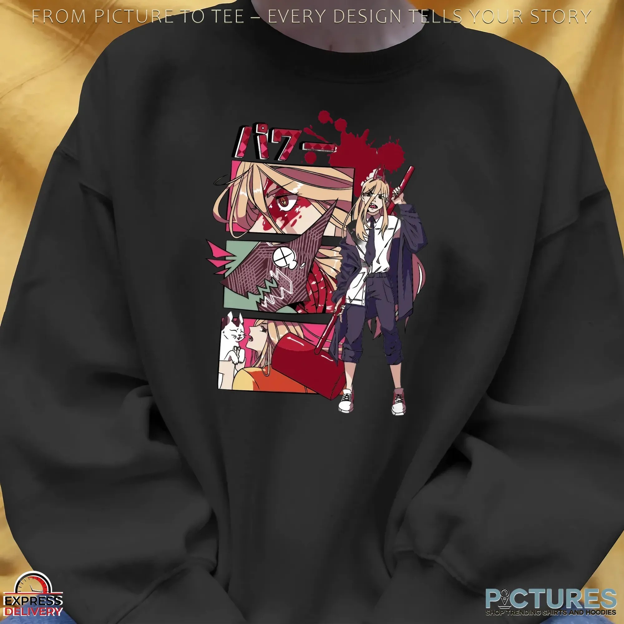 Chainsaw Man Power Blood Devil Meowy Manga T Shirt Chainsaw Man Power Blood Devil Meowy Manga T Shirt