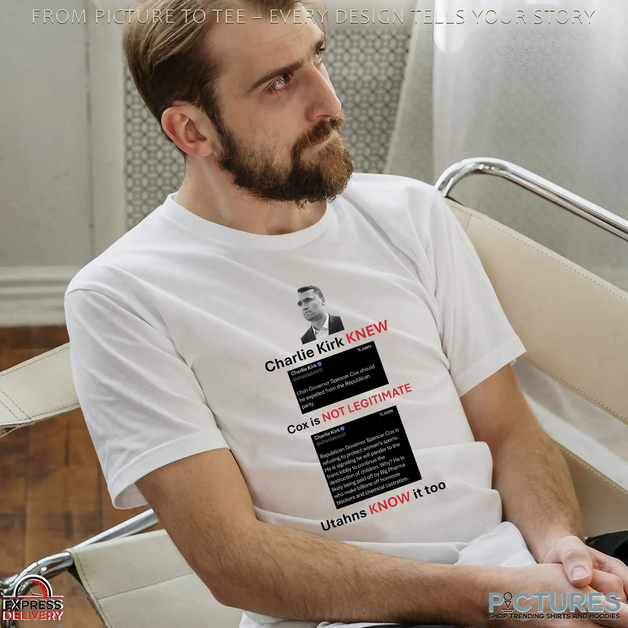 Charlie Kirk Knew Cox Is Not Legitimate Utahns Know It Too Protest T Shirt