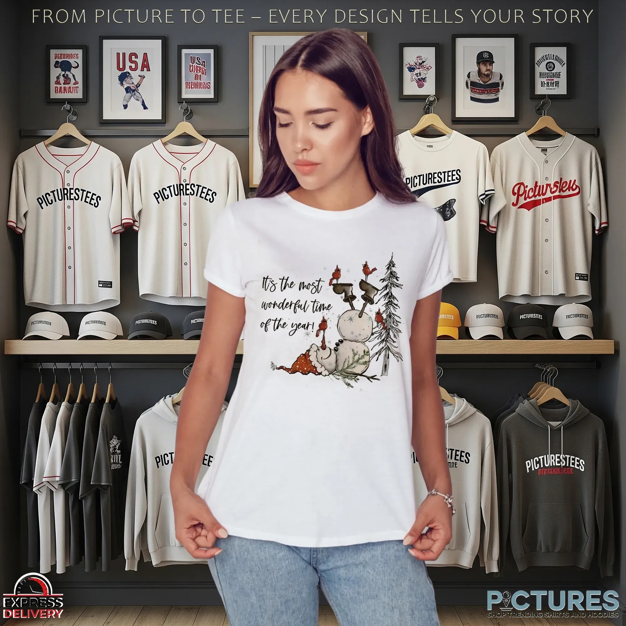 Chilling Snowman It's The Most Wonderful Time Of The Year Christmas T Shirt