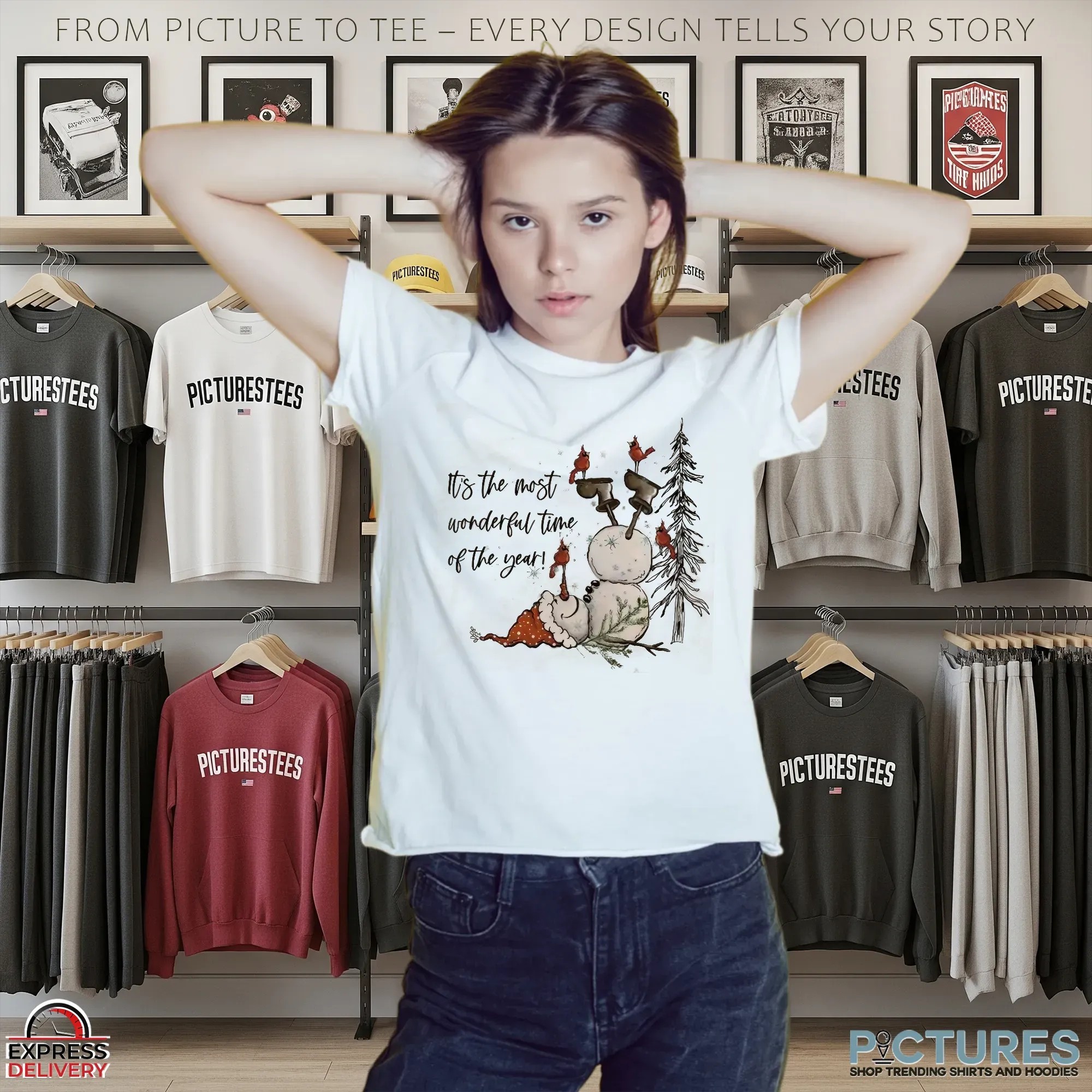 Chilling Snowman It's The Most Wonderful Time Of The Year Christmas T Shirt