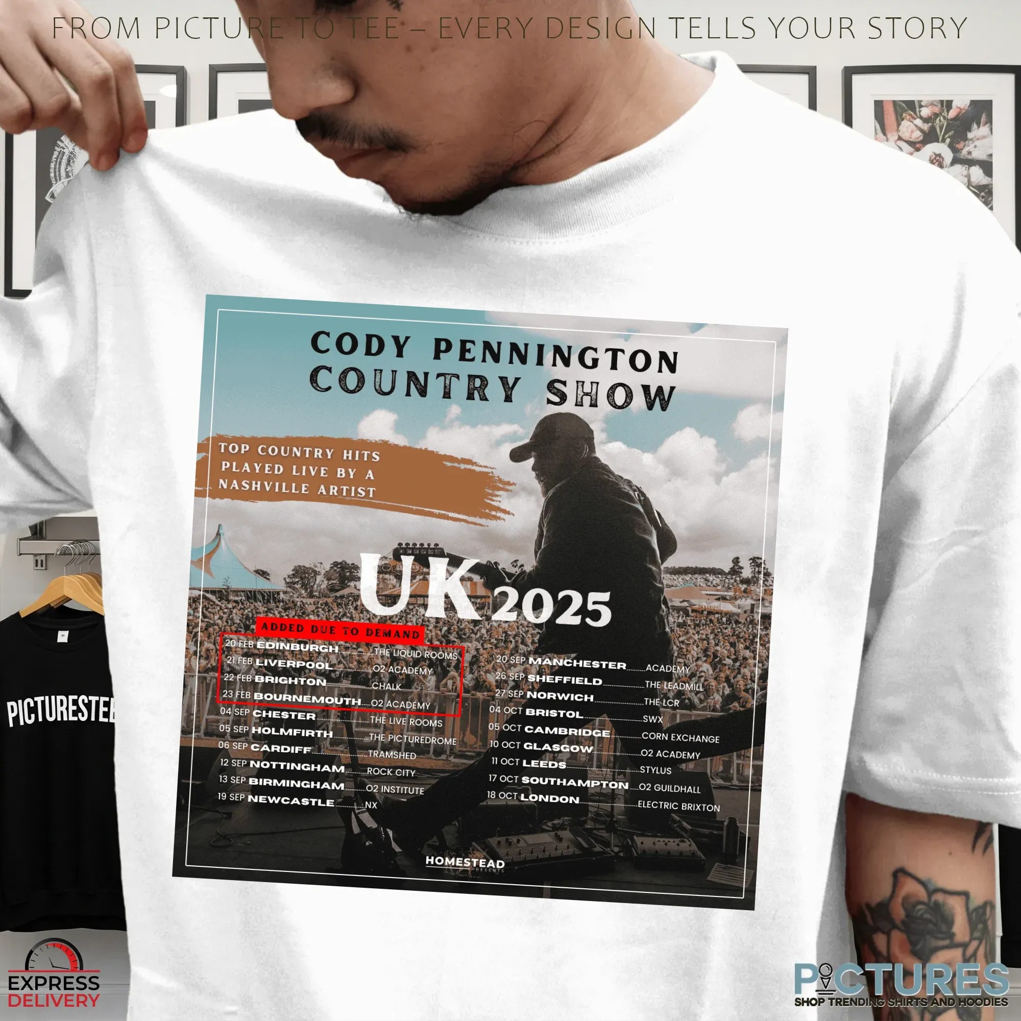 Cody Pennington Country Show UK 2025 Tour Dates Poster T Shirt