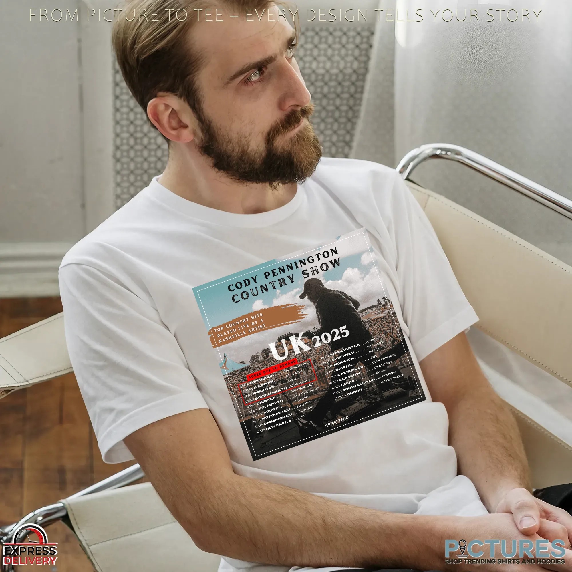 Cody Pennington Country Show UK 2025 Tour Dates Poster T Shirt