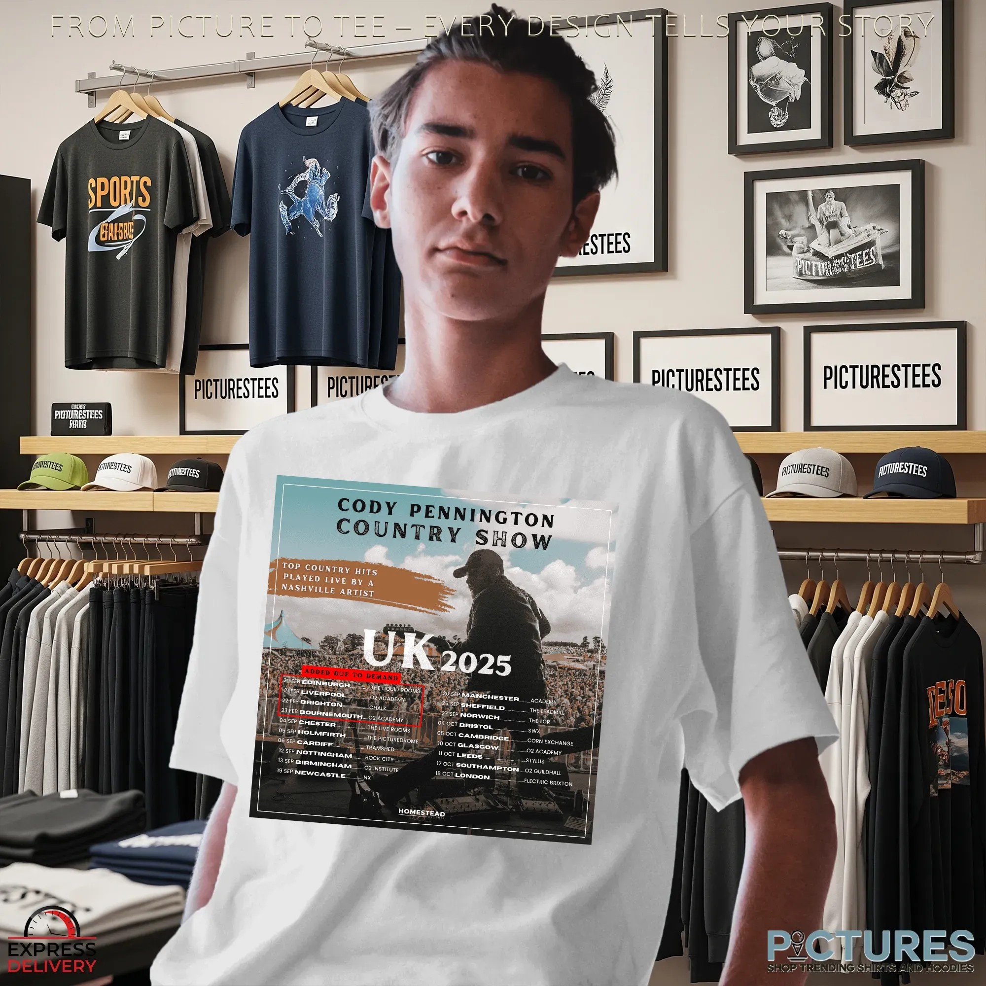 Cody Pennington Country Show UK 2025 Tour Dates Poster T Shirt