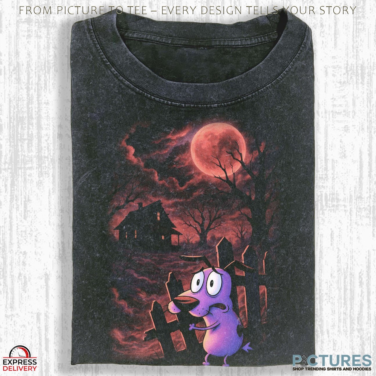 Courage The Cowardly Dog Spooky Horror Halloween T Shirt