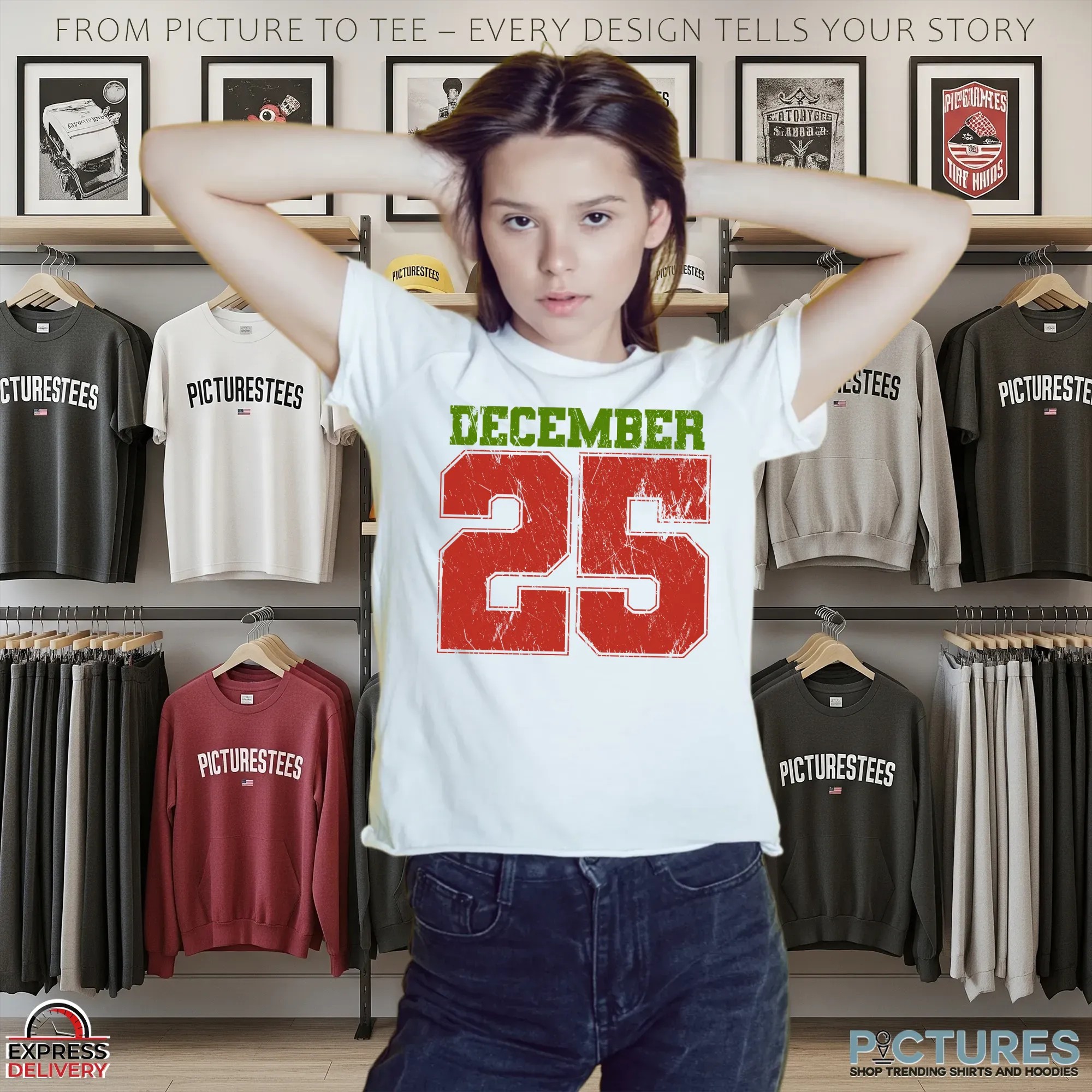 December 25th Retro Christmas T Shirt