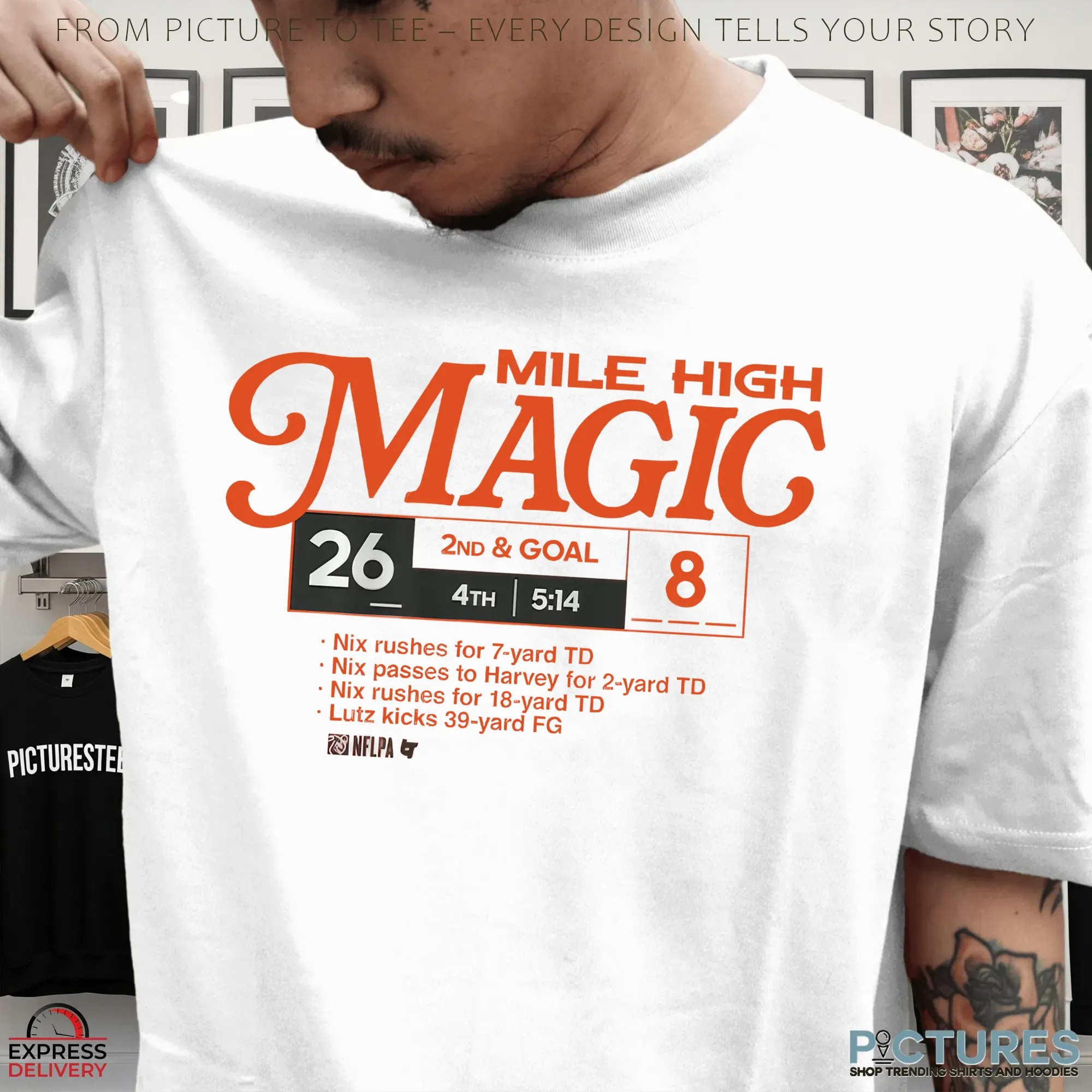 Denver Broncos Football Mile High Magic 26 8 2nd And Goal T Shirt