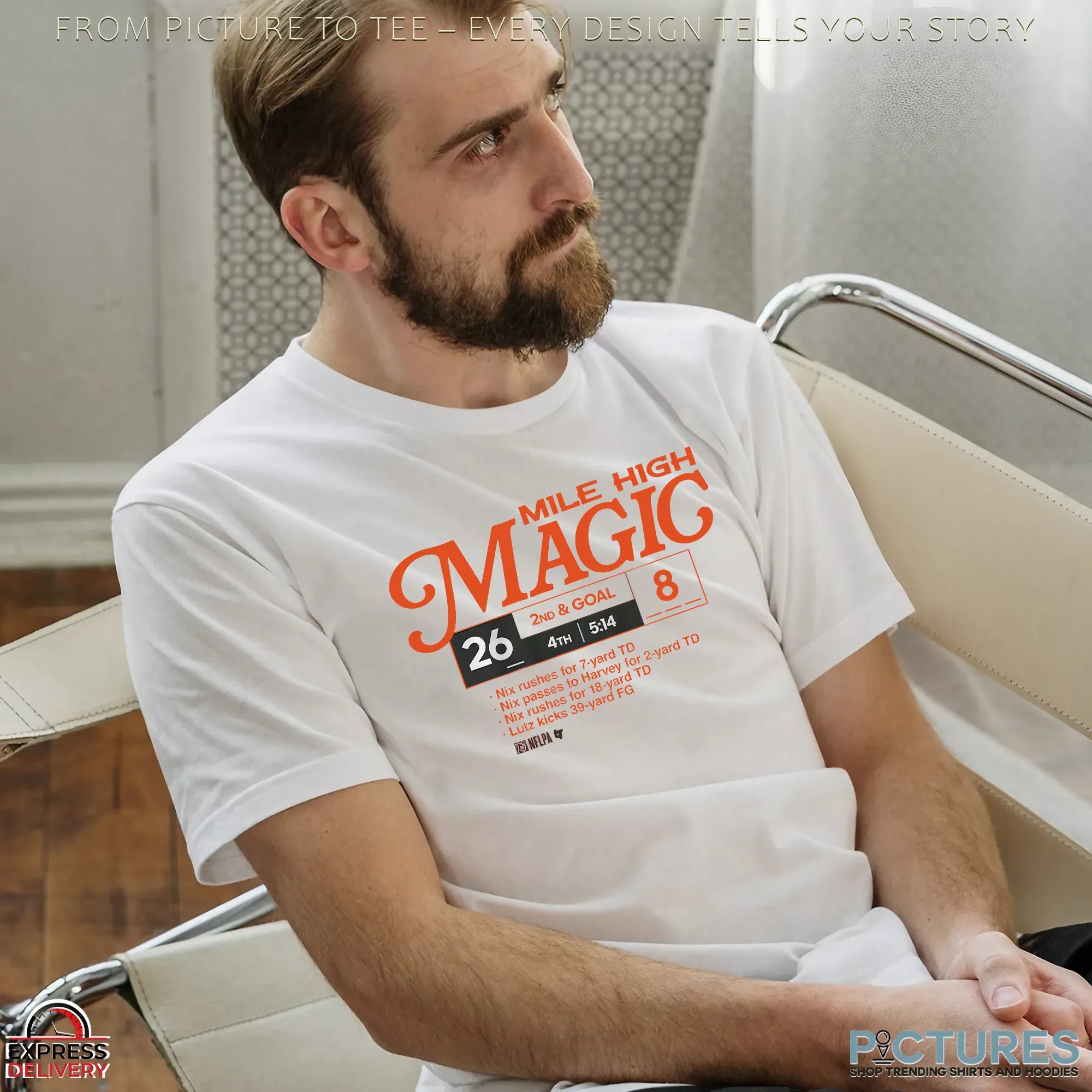 Denver Broncos Football Mile High Magic 26 8 2nd And Goal T Shirt