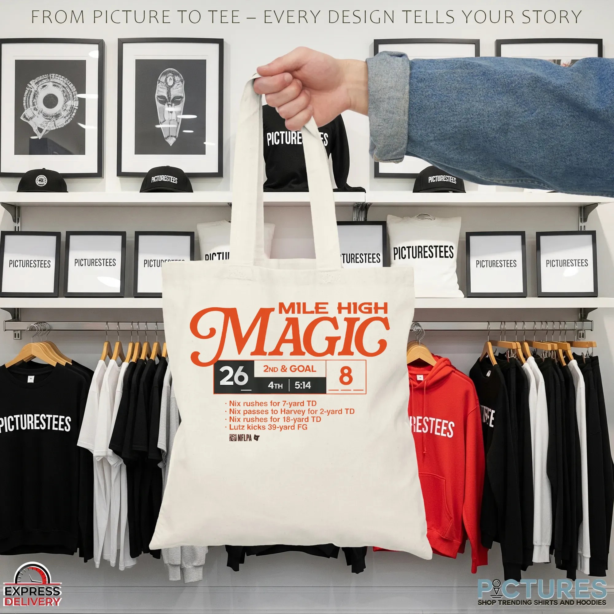 Denver Broncos Football Mile High Magic 26 8 2nd And Goal T Shirt