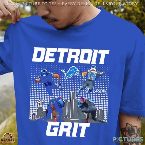Detroit Grit Super Heroes signature NFL T Shirt