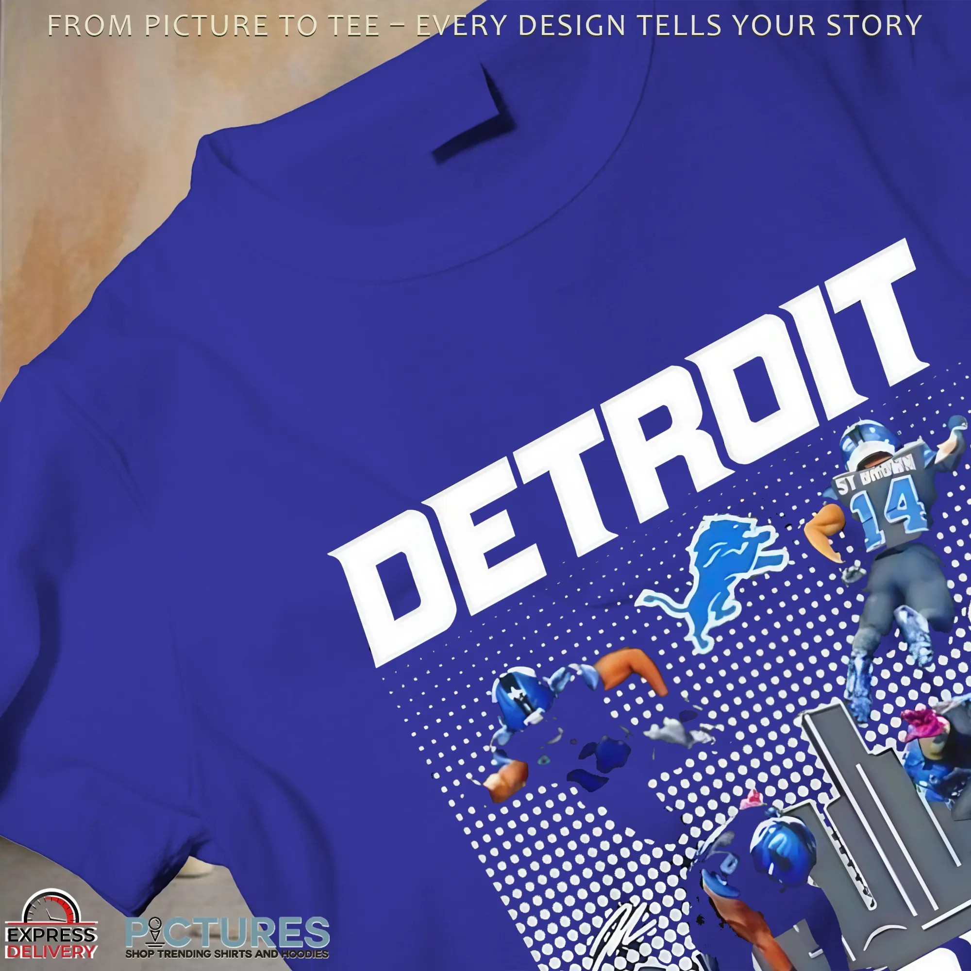 Detroit Grit Super Heroes signature NFL T Shirt Detroit Grit Super Heroes signature NFL T Shirt