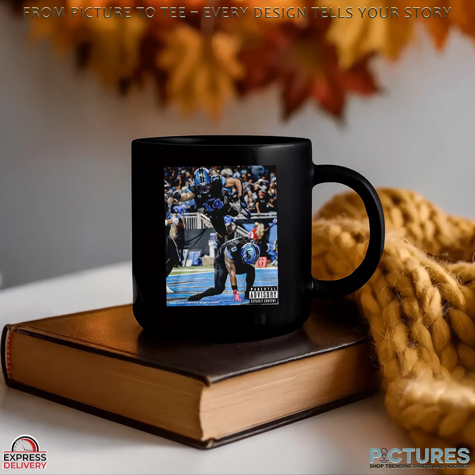 Detroit Lions Jahmyr Gibbs And Amon Ra St Brown Superman Iconic Moment Parental Advisory Photo T Shirt