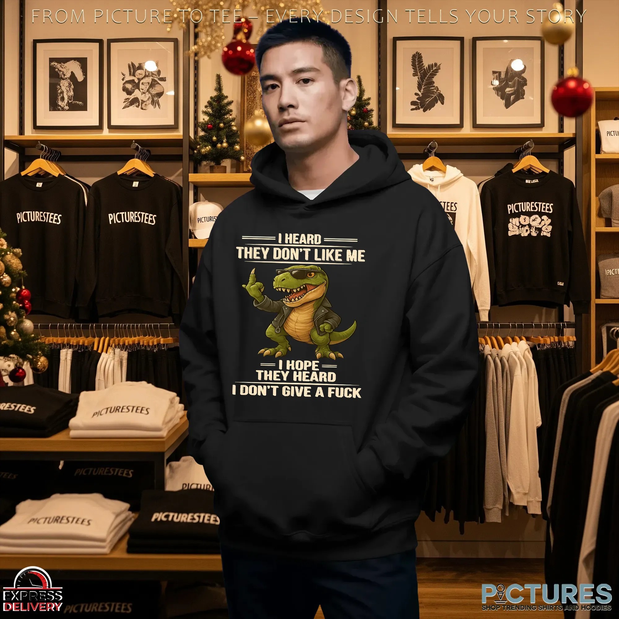 Dinosaur T-rex I Heard They Don't Like Me I Hope They Heard I Don't Give A Fuck T Shirt