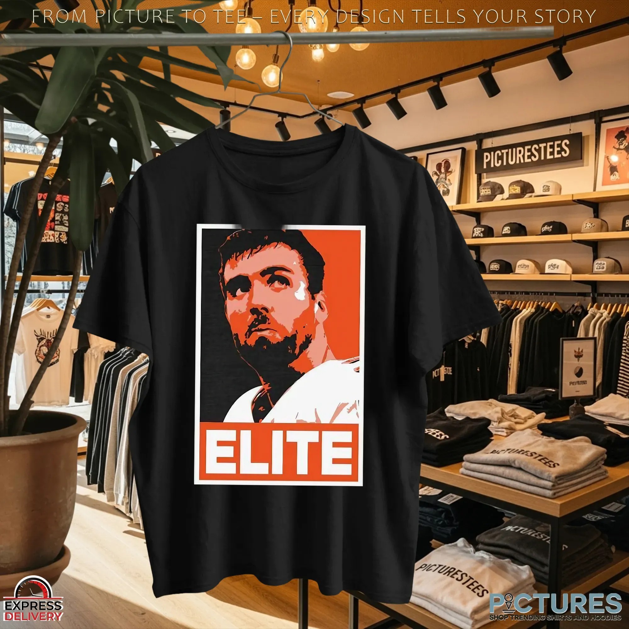 Elite Cin Joe Flacco Cincinnati Bengals NFL Graphic Portrait T Shirt Elite Cin Joe Flacco Cincinnati Bengals NFL Graphic Portrait T Shirt