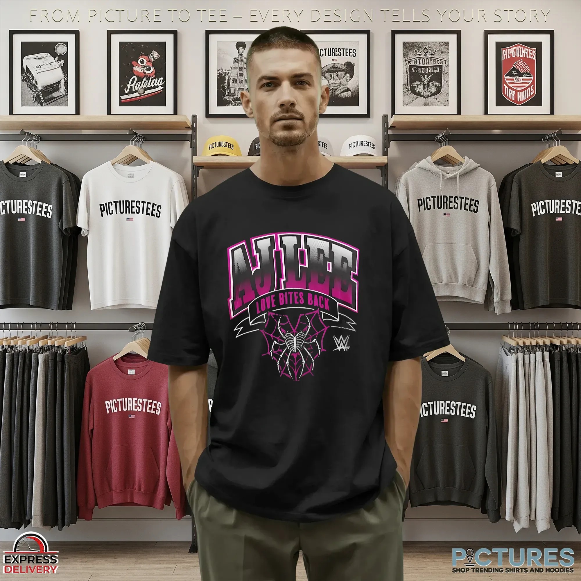 Erin Andrews Black AJ Lee Boyfriend T Shirt Erin Andrews Black AJ Lee Boyfriend T Shirt