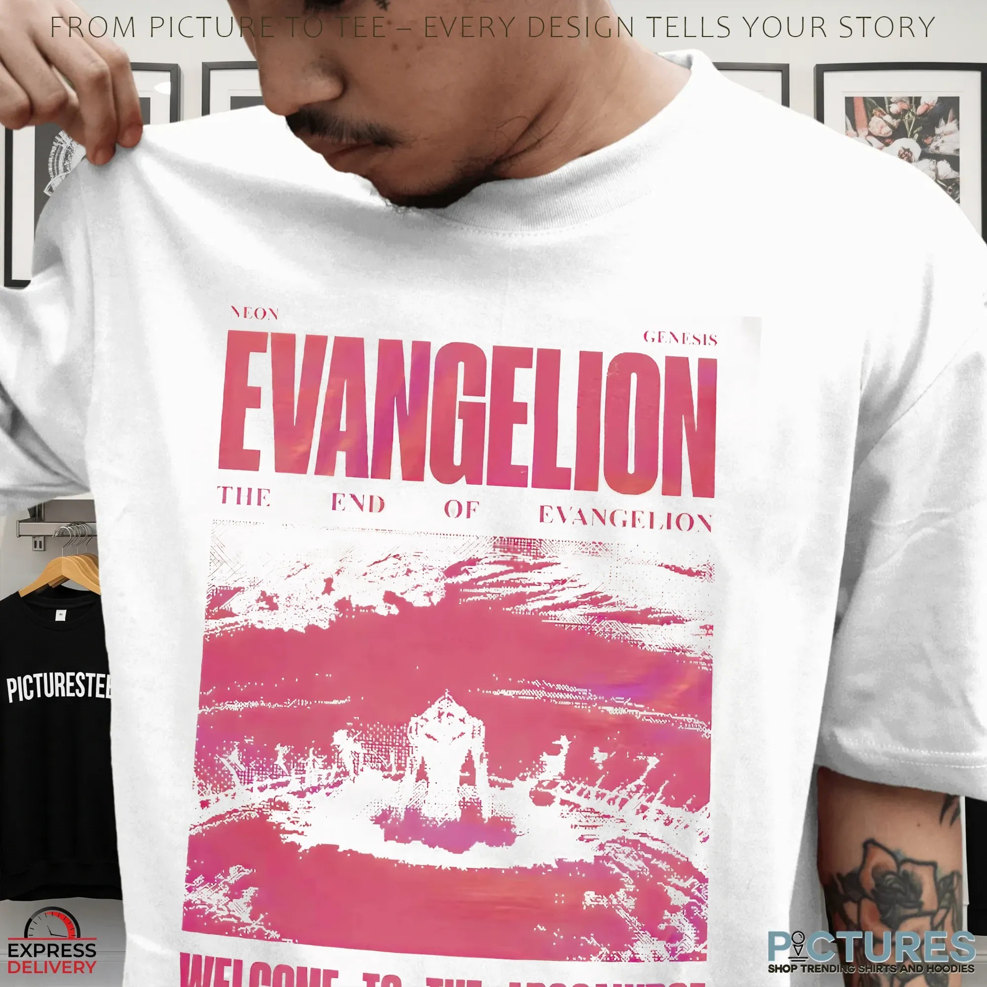 Evangelion The End Of Evangelion Welcome To The Apocalypse Pink Art T Shirt