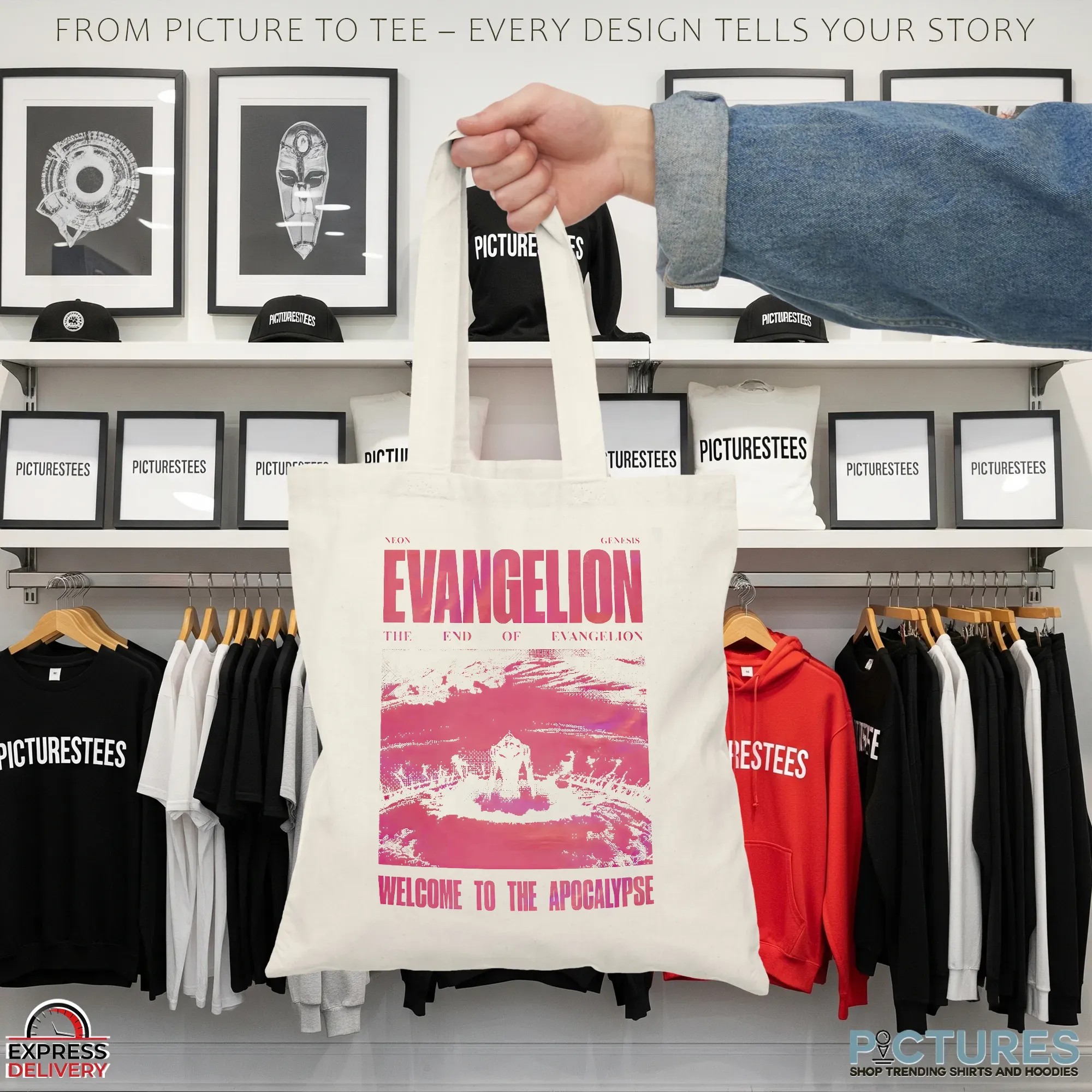 Evangelion The End Of Evangelion Welcome To The Apocalypse Pink Art T Shirt