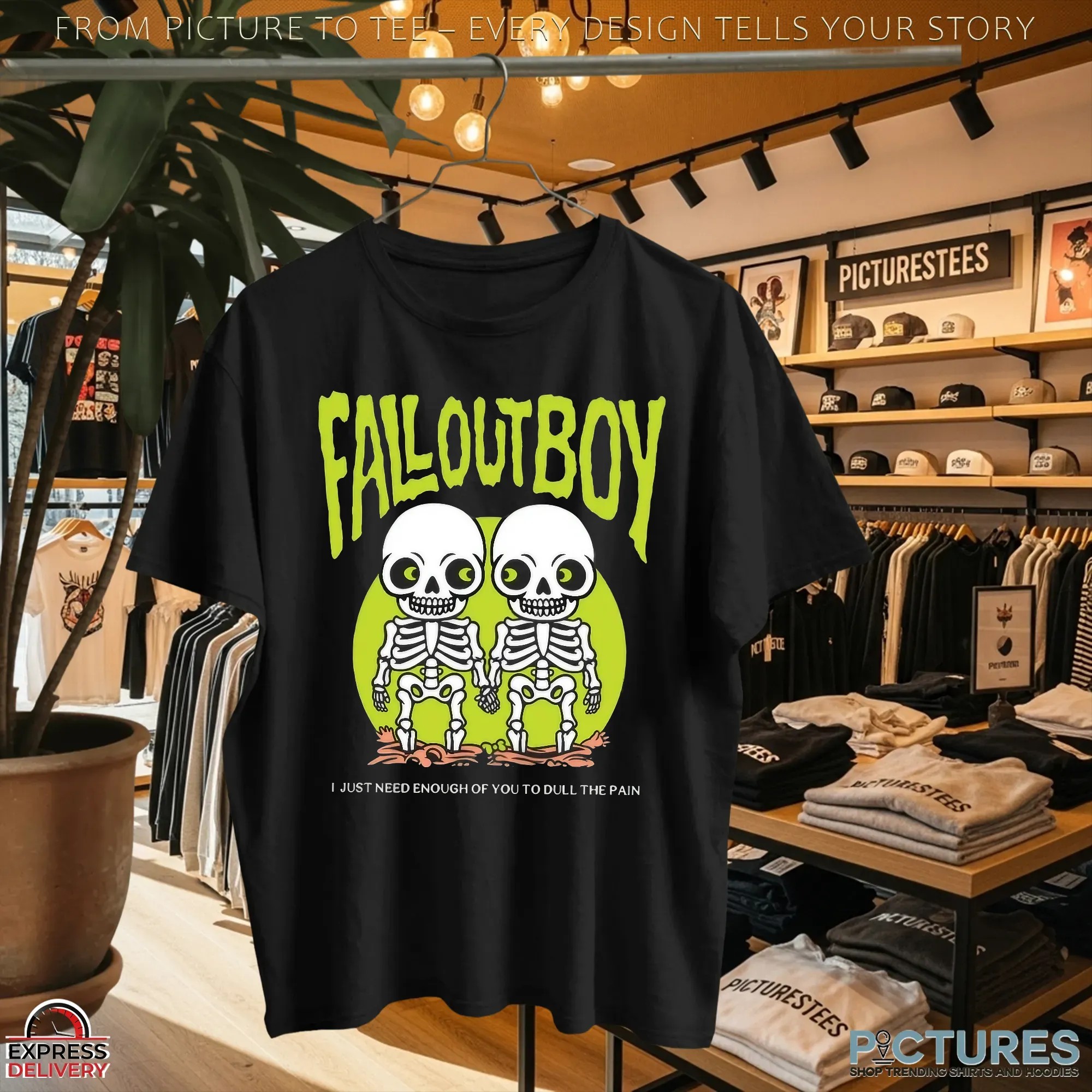FAB I Just Need Enough Of You To Dull The Pain Halloween 2025 Drop Twin Skeleton T Shirt FAB I Just Need Enough Of You To Dull The Pain Halloween 2025 Drop Twin Skeleton T Shirt