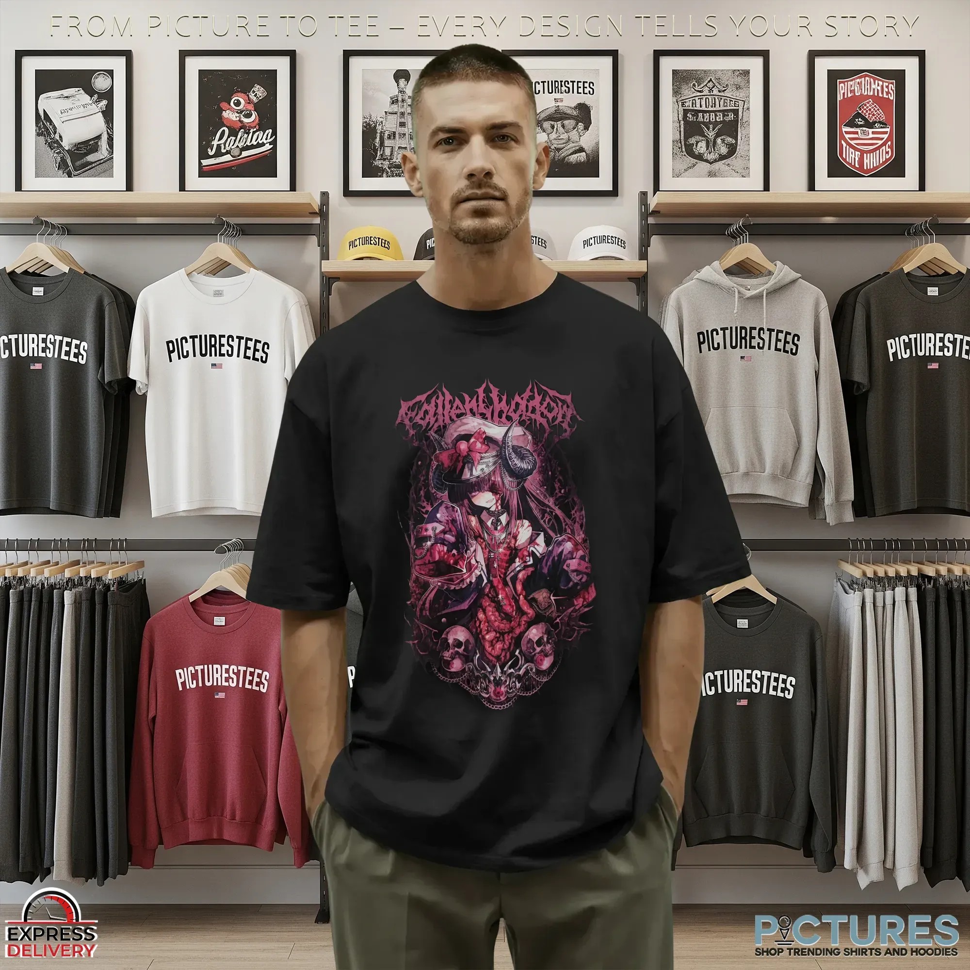 Fallenshadow Shondo Vtuber Demon Girl Gothic Metalcore T Shirt