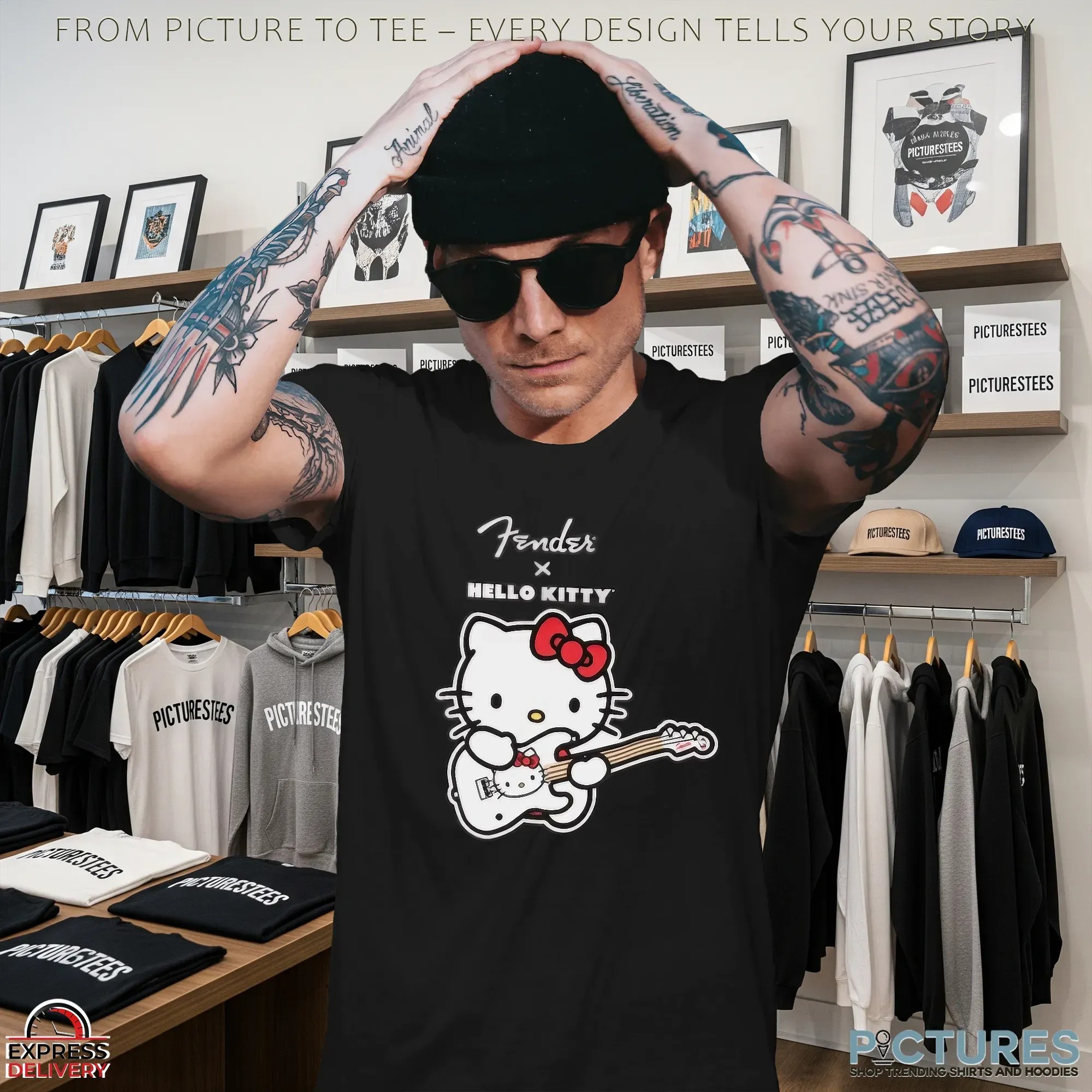 Fender x Hello Kitty Guitar T Shirt Fender x Hello Kitty Guitar T Shirt