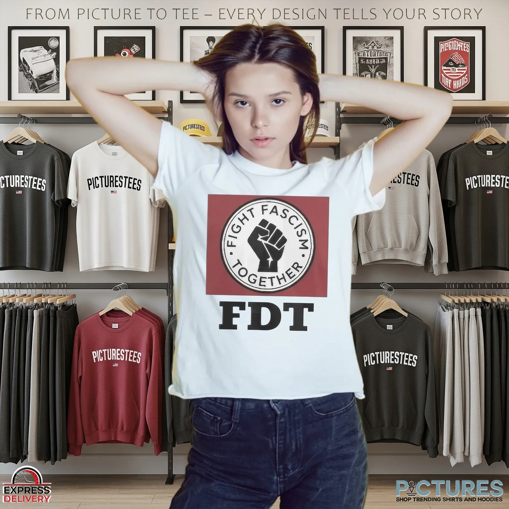 Fight Fascism Together FDT T Shirt