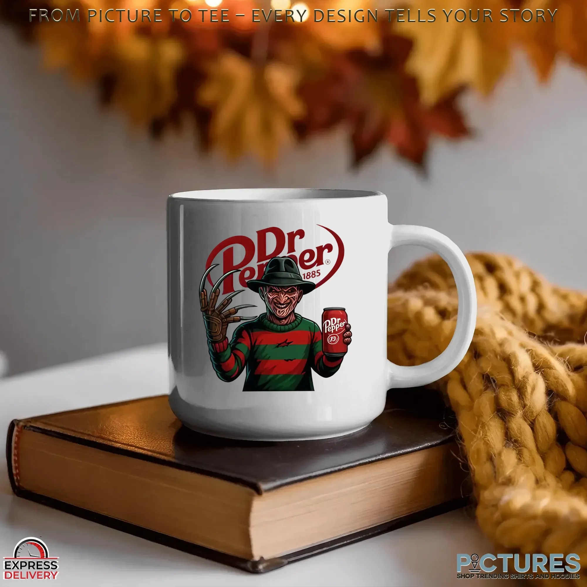 Freddy Krueger x Dr Pepper Parody Horror Movie Soda Mashup Halloween T Shirt