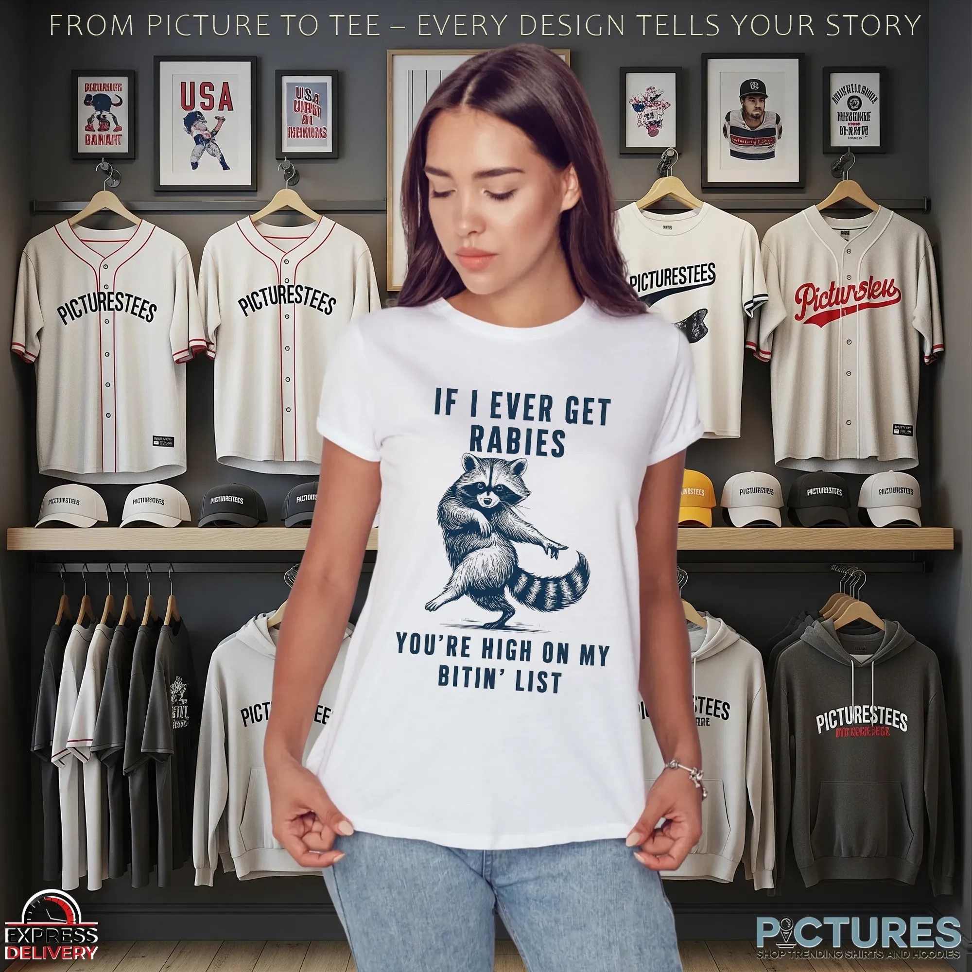 Funny Raccoon If I Ever Get Rabies You're High On My Bitin' List T Shirt