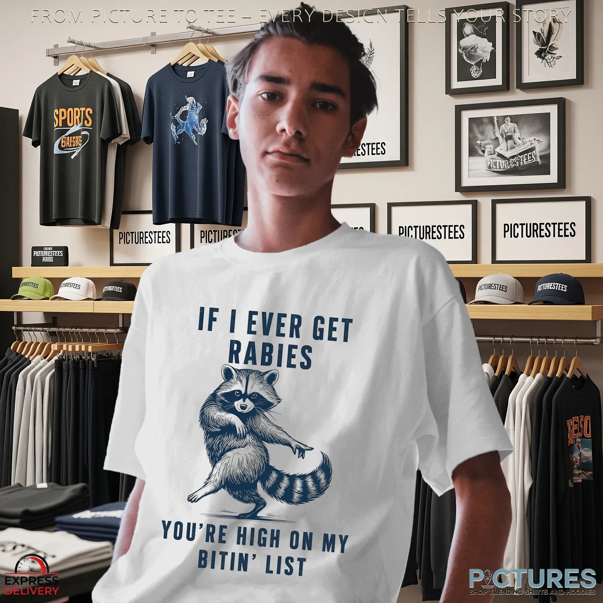 Funny Raccoon If I Ever Get Rabies You're High On My Bitin' List T Shirt