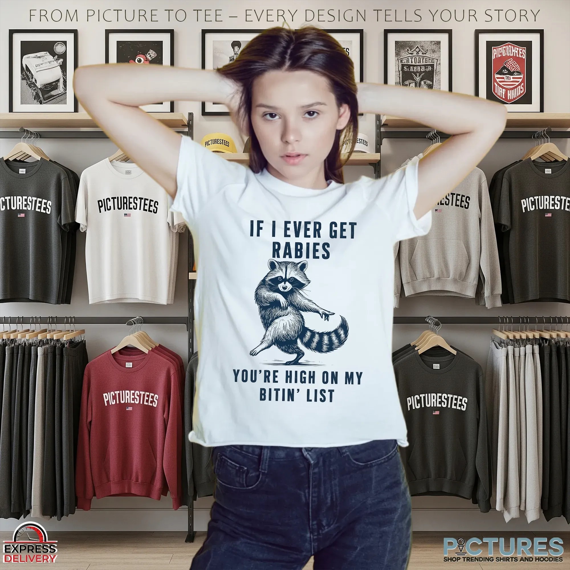 Funny Raccoon If I Ever Get Rabies You're High On My Bitin' List T Shirt