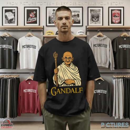 Gandalf Gandhi Parody T Shirt