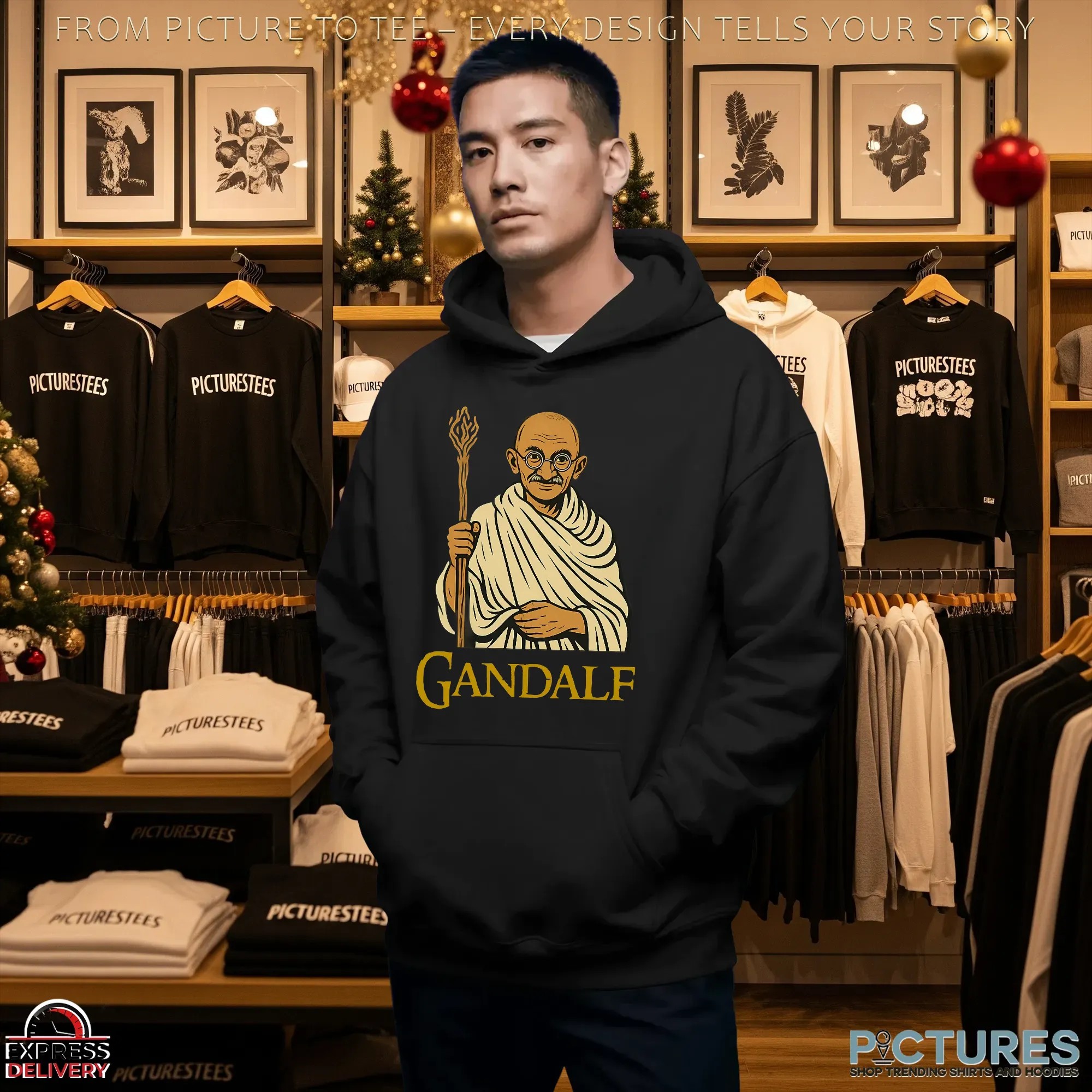 Gandalf Gandhi Parody T Shirt Gandalf Gandhi Parody T Shirt