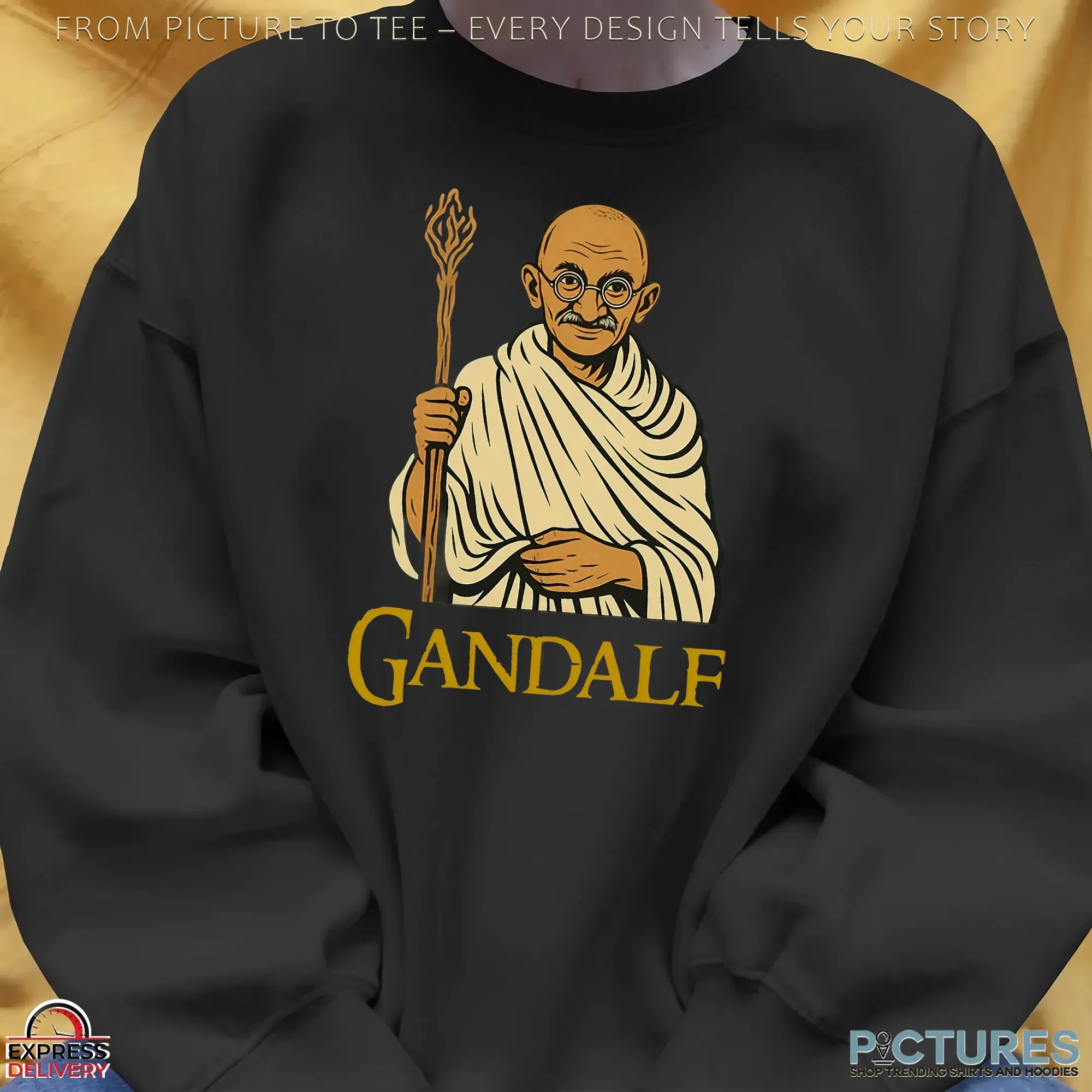 Gandalf Gandhi Parody T Shirt Gandalf Gandhi Parody T Shirt