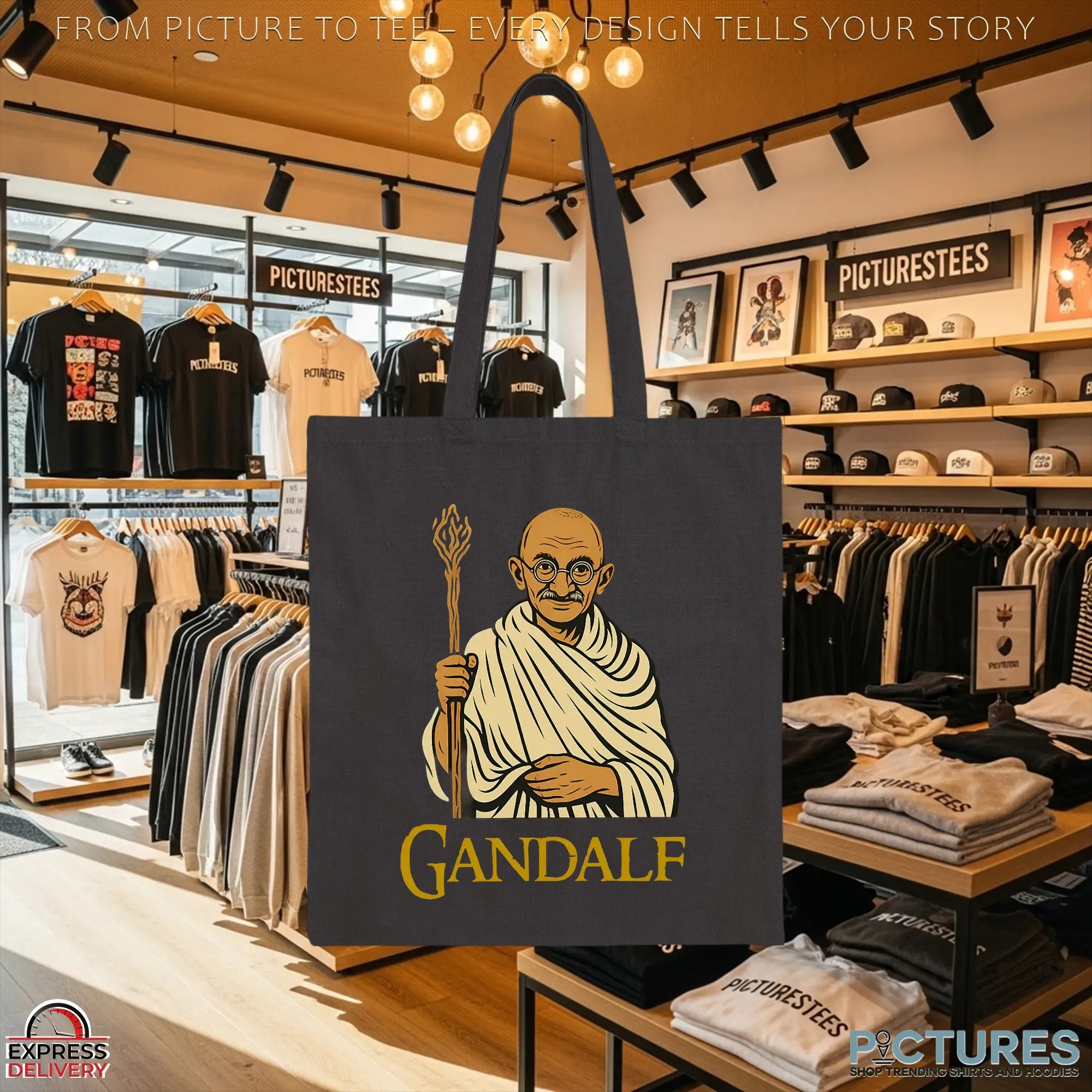 Gandalf Gandhi Parody T Shirt Gandalf Gandhi Parody T Shirt