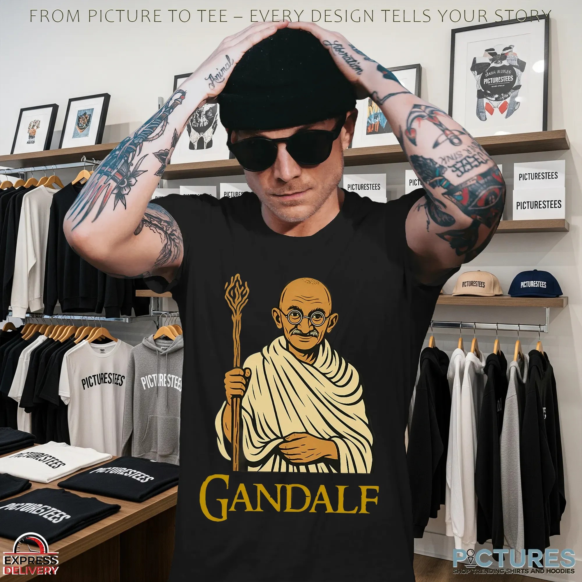 Gandalf Gandhi Parody T Shirt Gandalf Gandhi Parody T Shirt