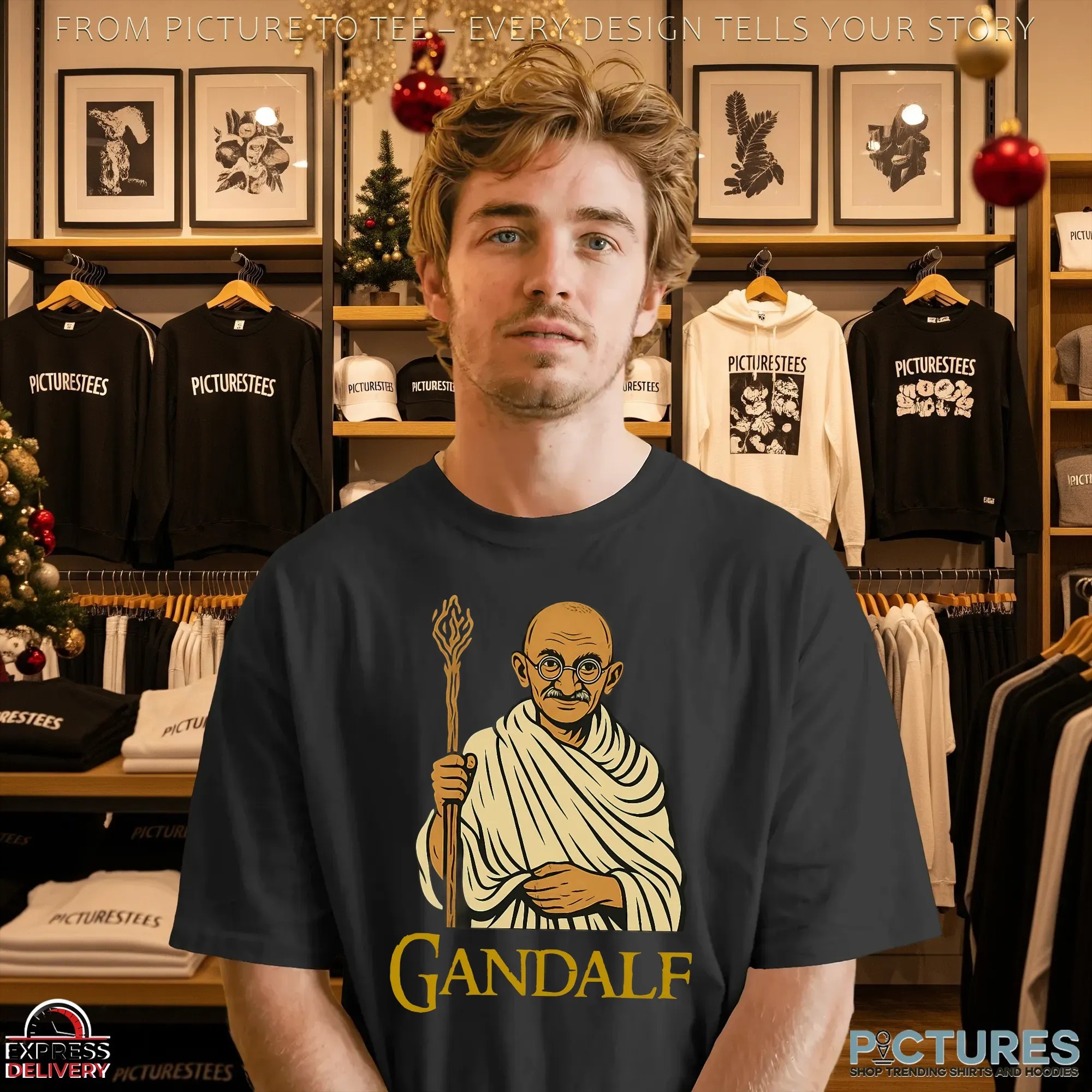 Gandalf Gandhi Parody T Shirt Gandalf Gandhi Parody T Shirt