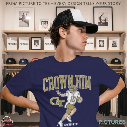 Georgia Tech Yellow Jackets Football Haynes King Crown Him T Shirt