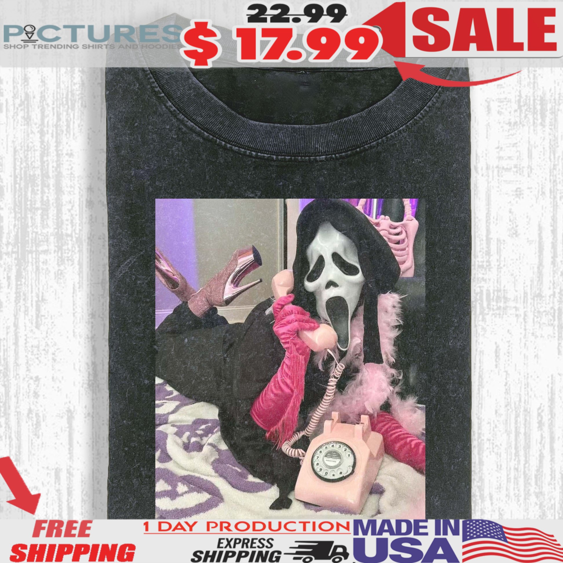 Ghost Phone Vintage Halloween T-shirt
