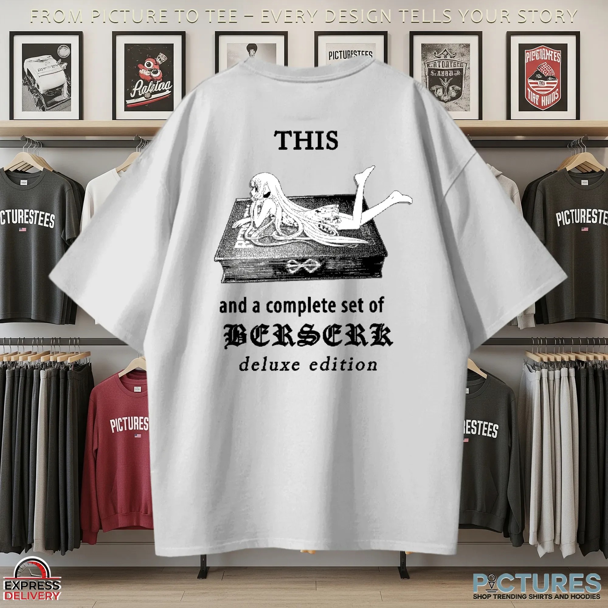 Good Girls Go To Heaven Bad Girls Read Berserk This And A Complete Set Of Berserk Deluxe Edition Anime Girl X Berserk Deluxe Meme T Shirt