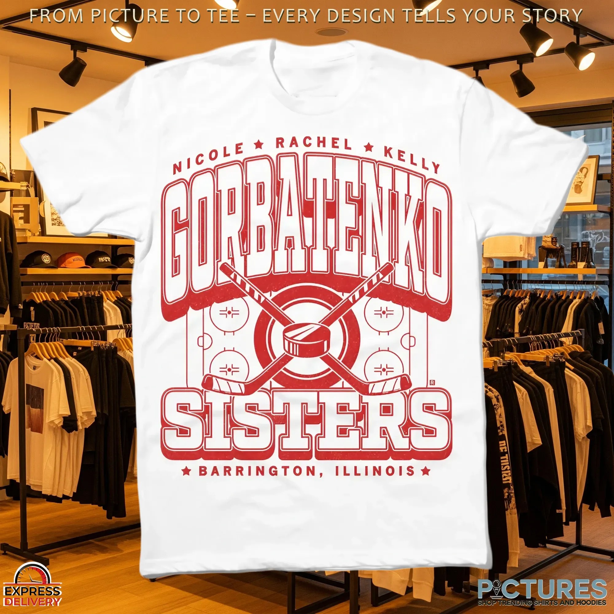 Gorbatenko Sisters Nicole Rachel Kelly In Barrington Illinois Logo Large Print T Shirt Gorbatenko Sisters Nicole Rachel Kelly In Barrington Illinois Logo Large Print T Shirt